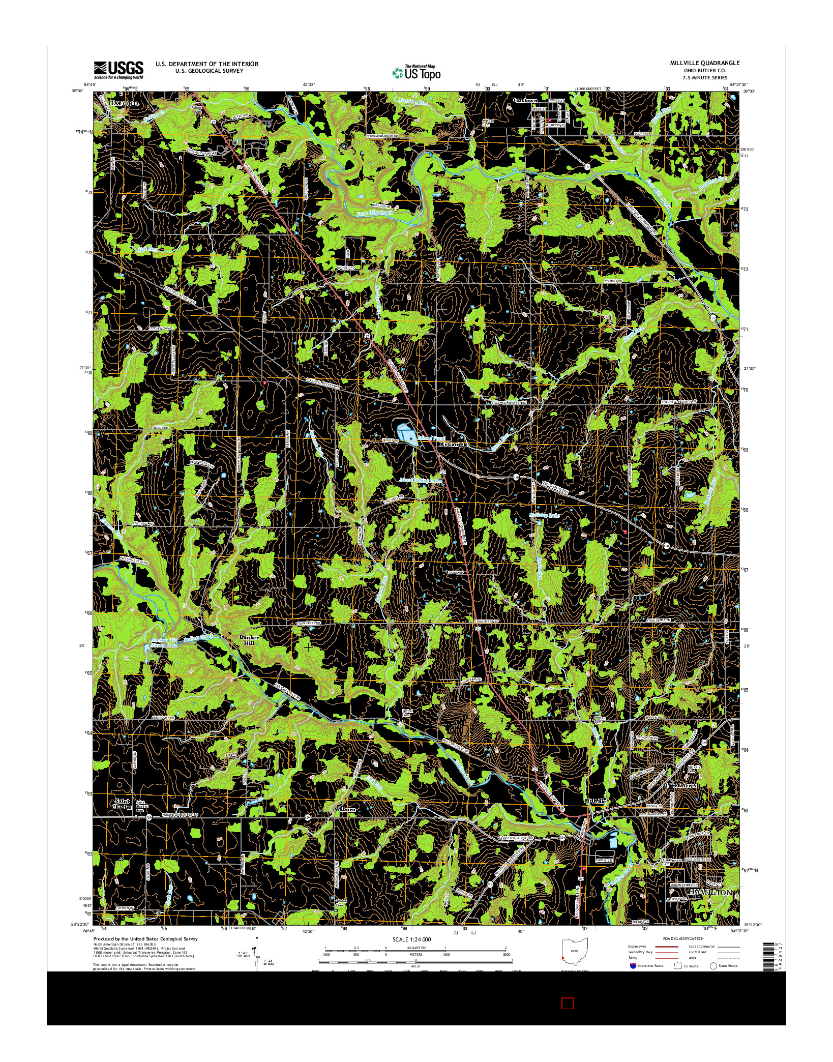 USGS US TOPO 7.5-MINUTE MAP FOR MILLVILLE, OH 2016