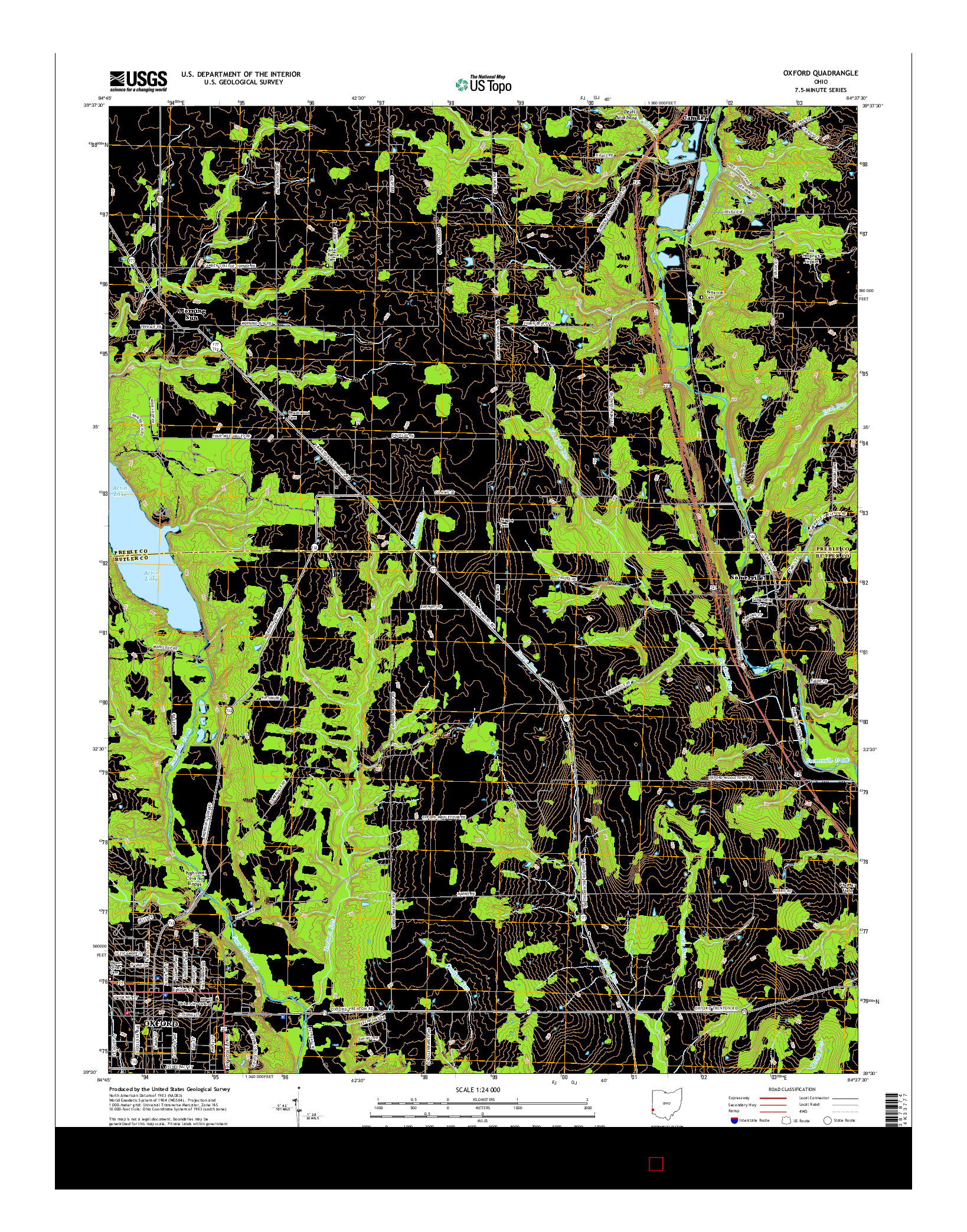 USGS US TOPO 7.5-MINUTE MAP FOR OXFORD, OH 2016