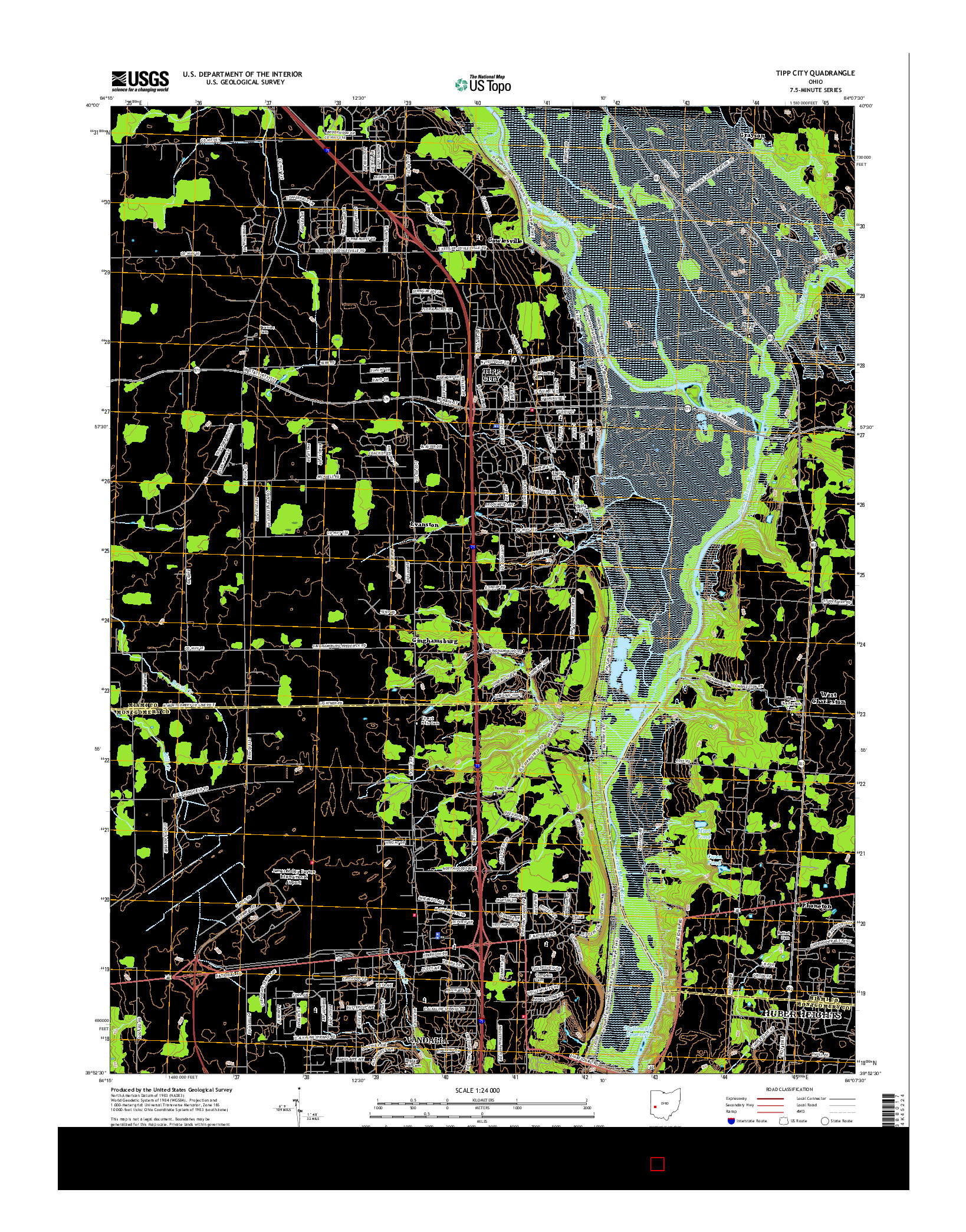 USGS US TOPO 7.5-MINUTE MAP FOR TIPP CITY, OH 2016