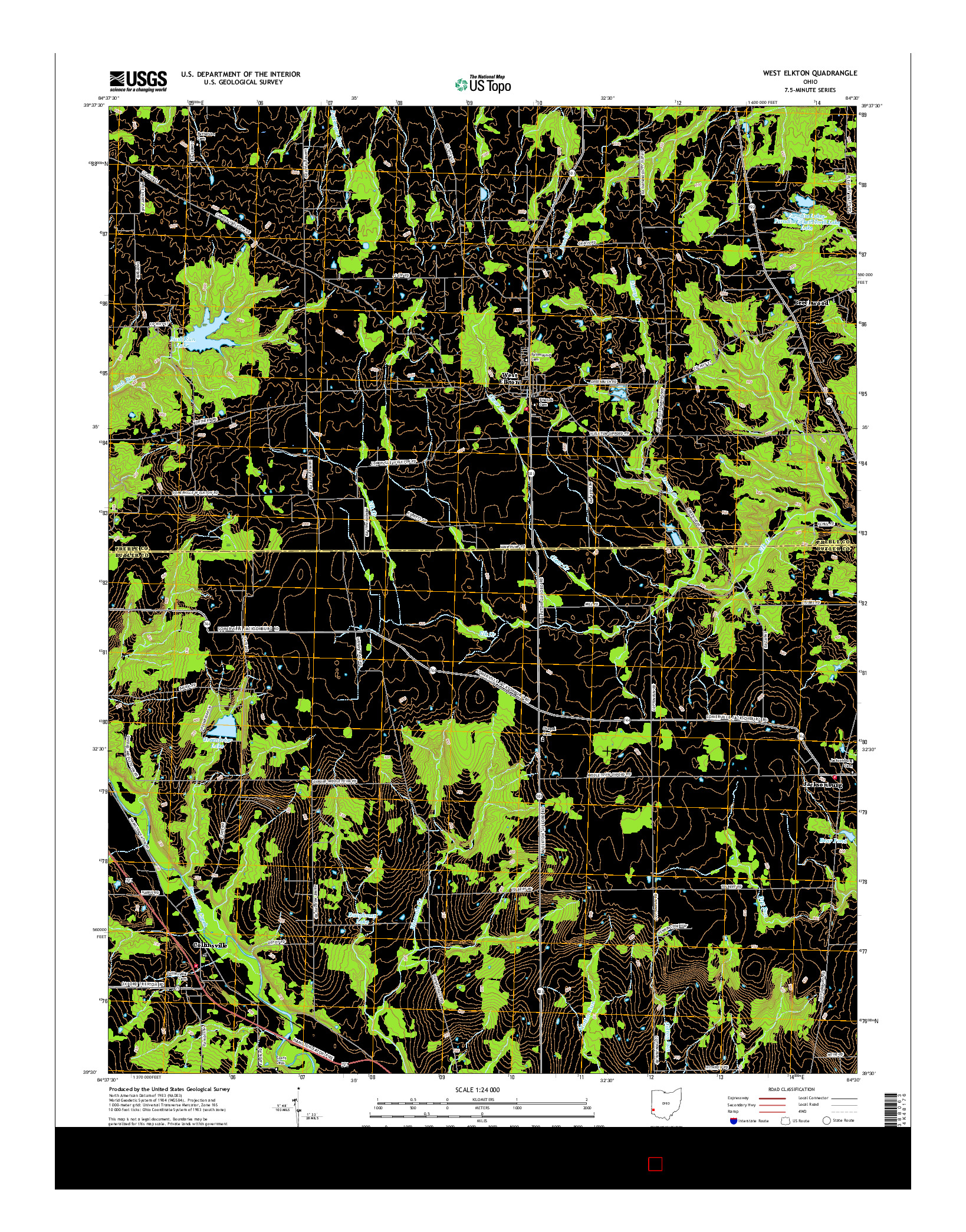 USGS US TOPO 7.5-MINUTE MAP FOR WEST ELKTON, OH 2016