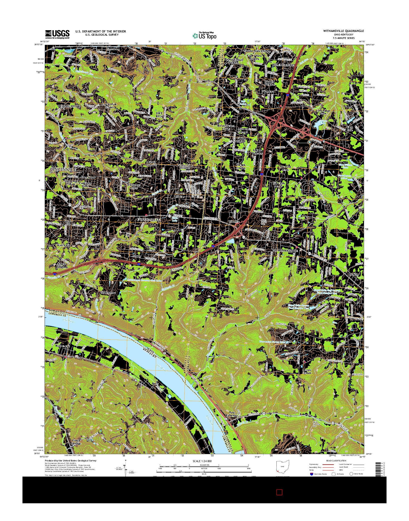 USGS US TOPO 7.5-MINUTE MAP FOR WITHAMSVILLE, OH-KY 2016