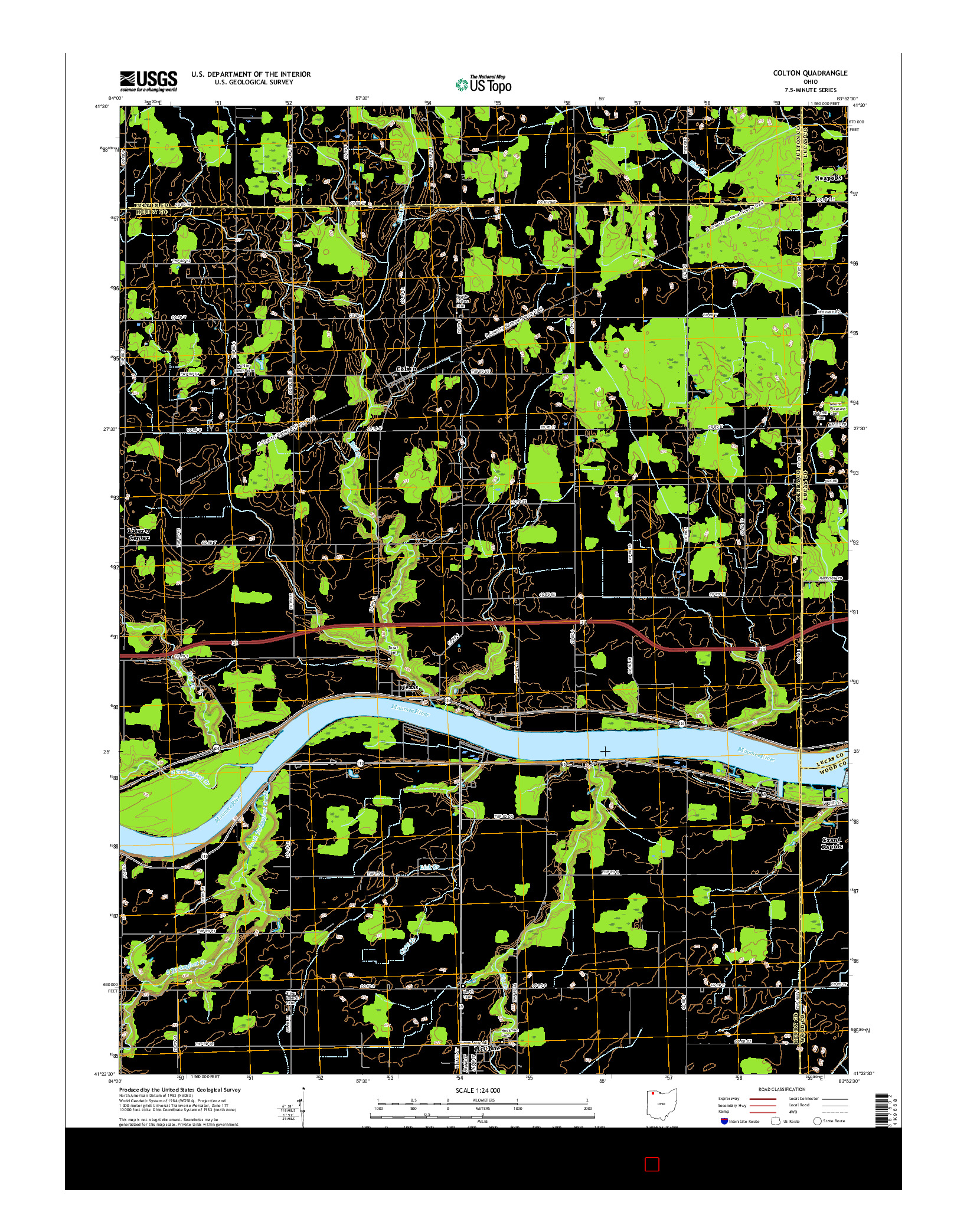 USGS US TOPO 7.5-MINUTE MAP FOR COLTON, OH 2016