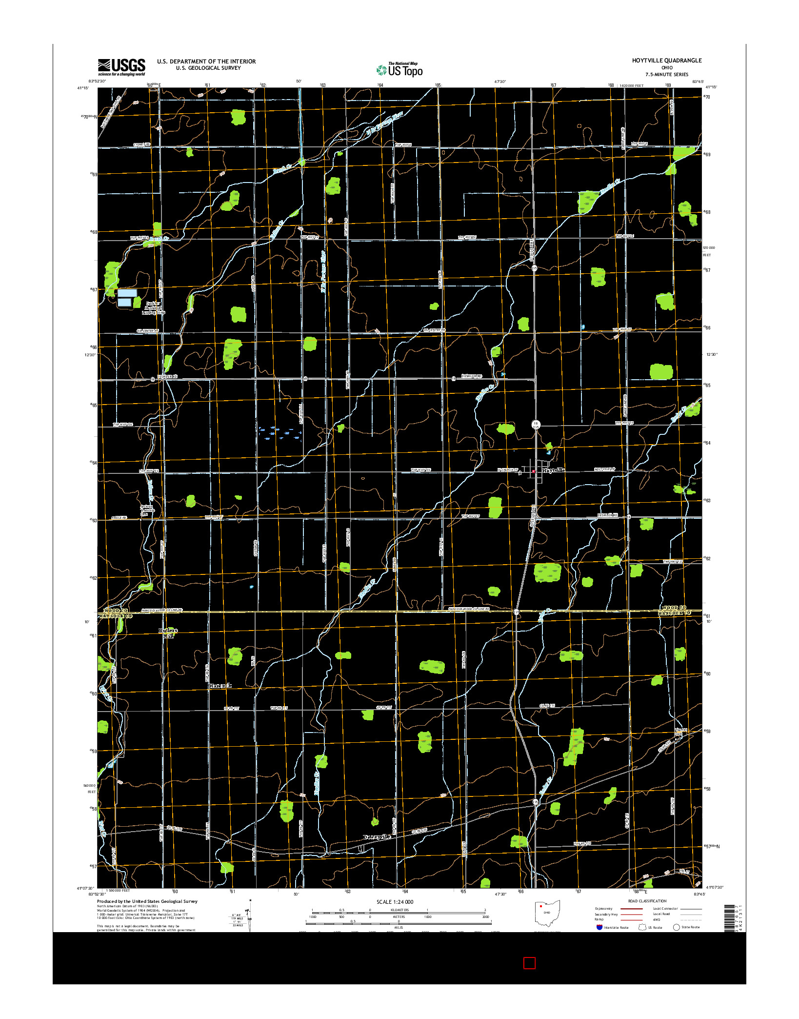 USGS US TOPO 7.5-MINUTE MAP FOR HOYTVILLE, OH 2016