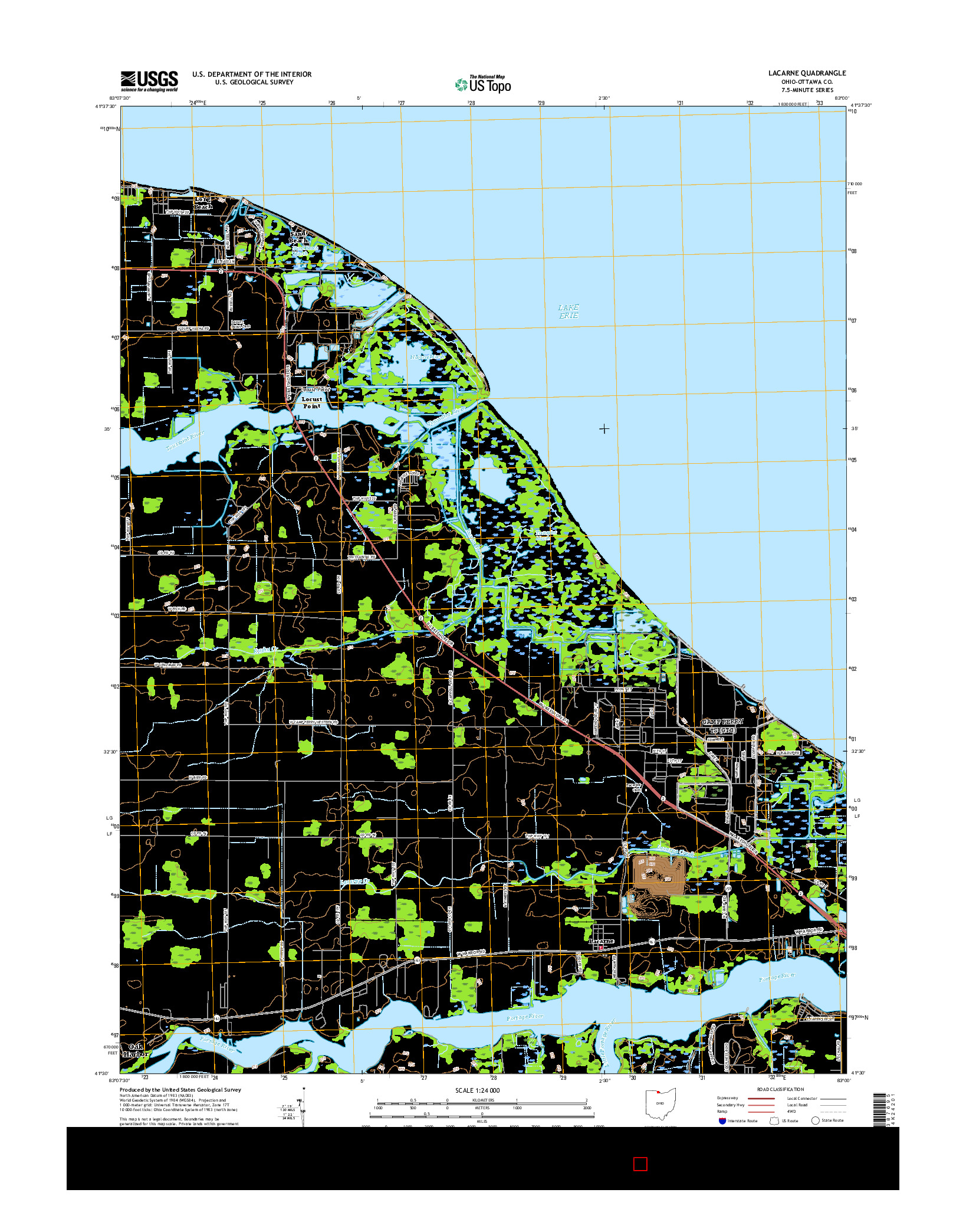 USGS US TOPO 7.5-MINUTE MAP FOR LACARNE, OH 2016