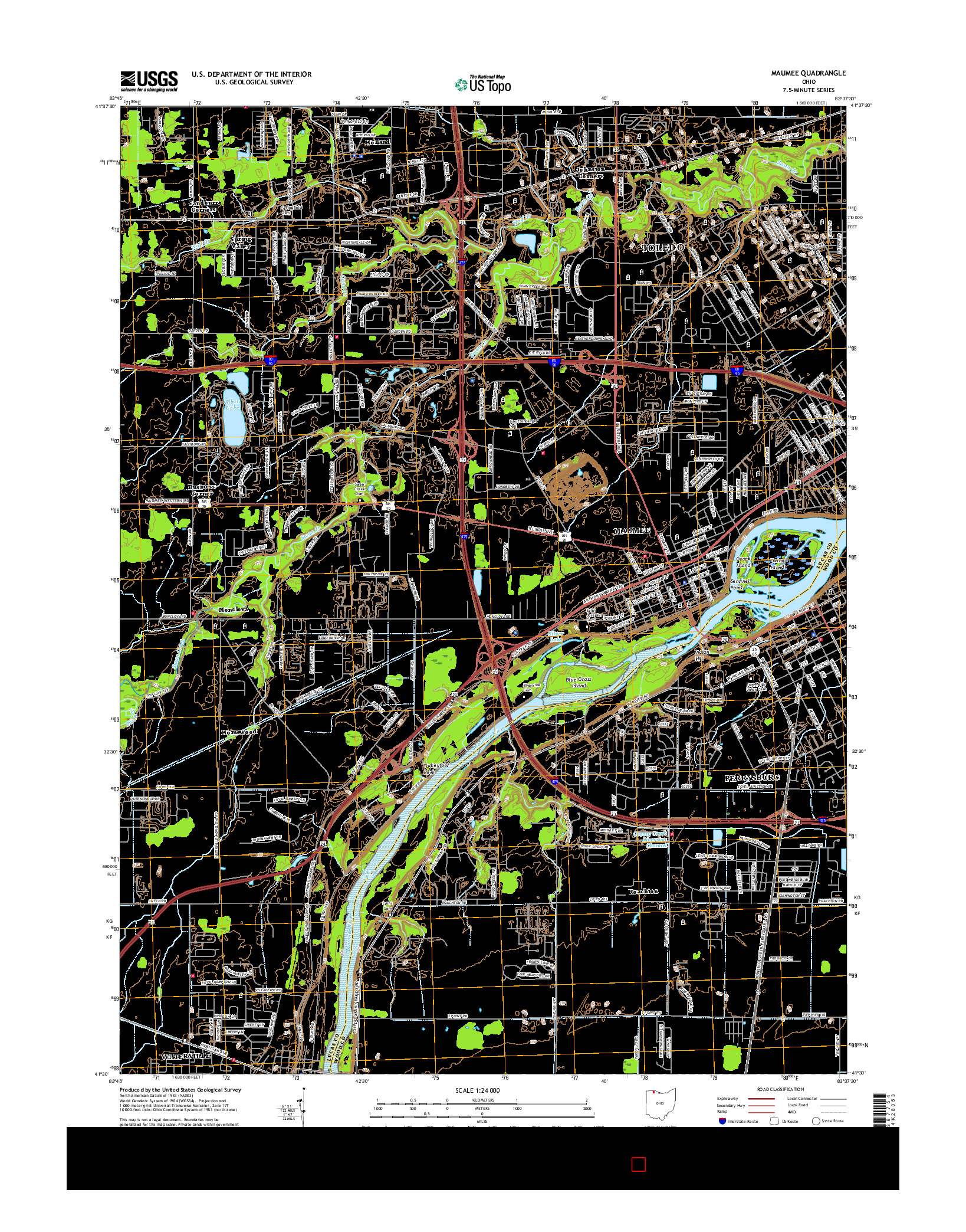 USGS US TOPO 7.5-MINUTE MAP FOR MAUMEE, OH 2016