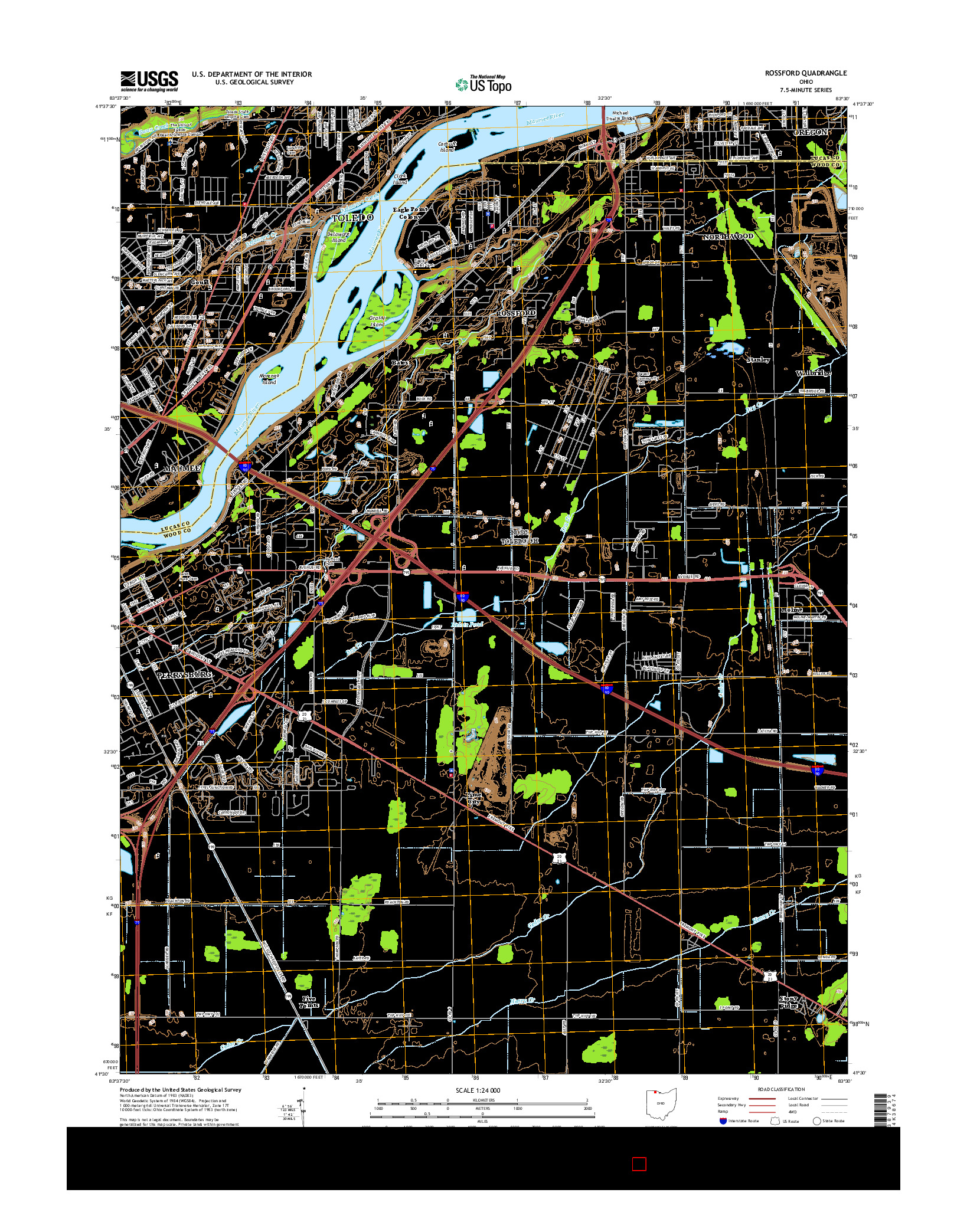USGS US TOPO 7.5-MINUTE MAP FOR ROSSFORD, OH 2016