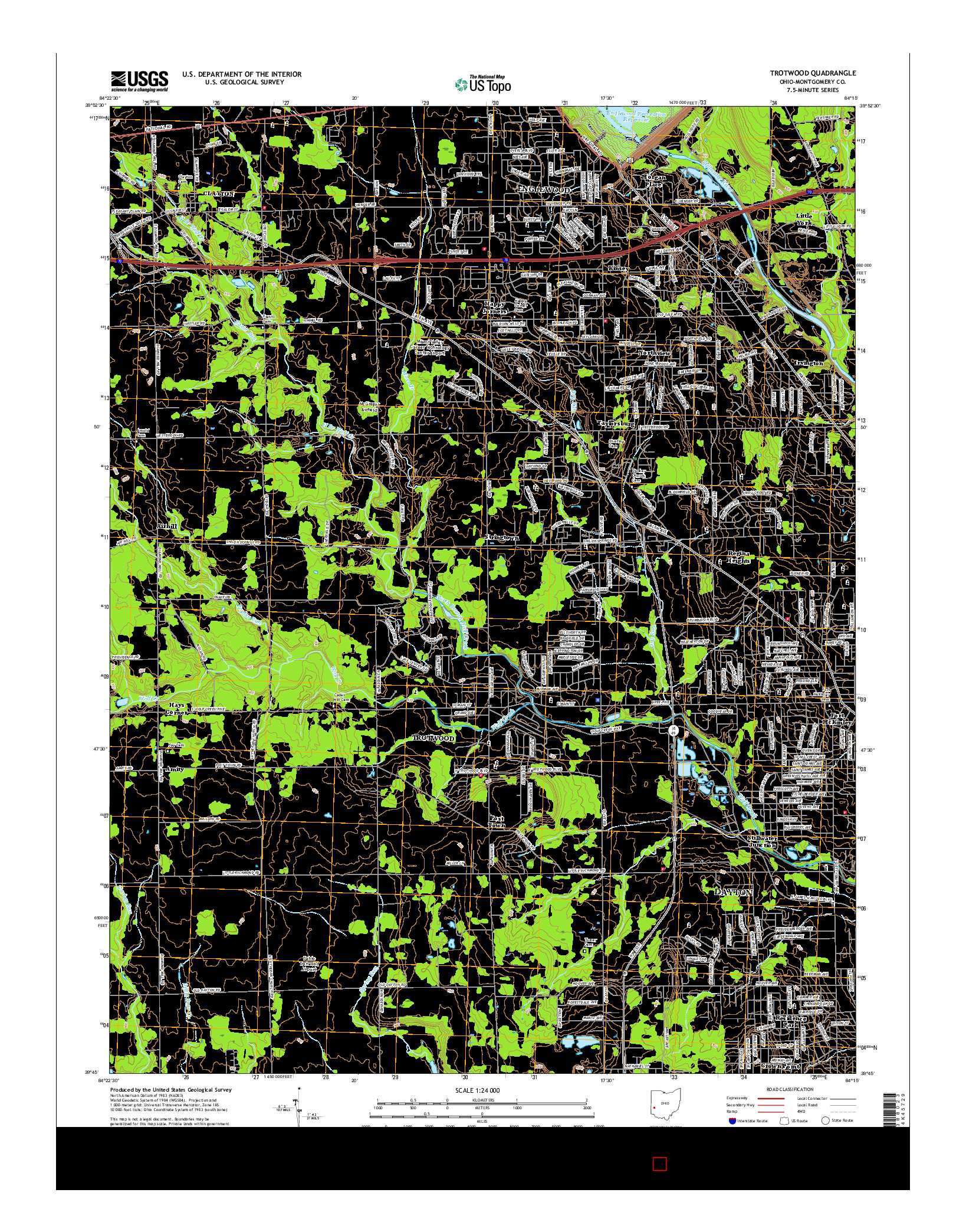 USGS US TOPO 7.5-MINUTE MAP FOR TROTWOOD, OH 2016