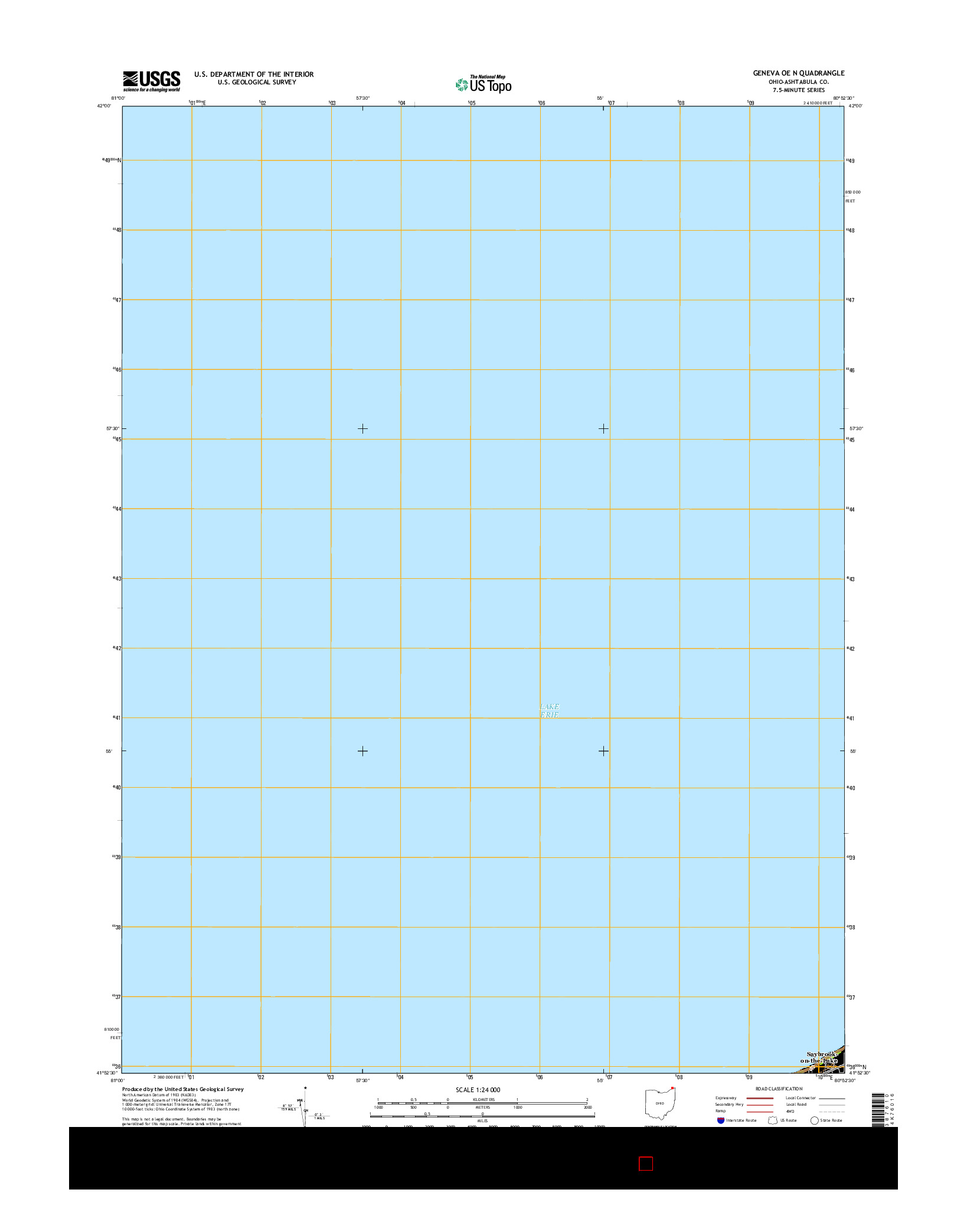 USGS US TOPO 7.5-MINUTE MAP FOR GENEVA OE N, OH 2016