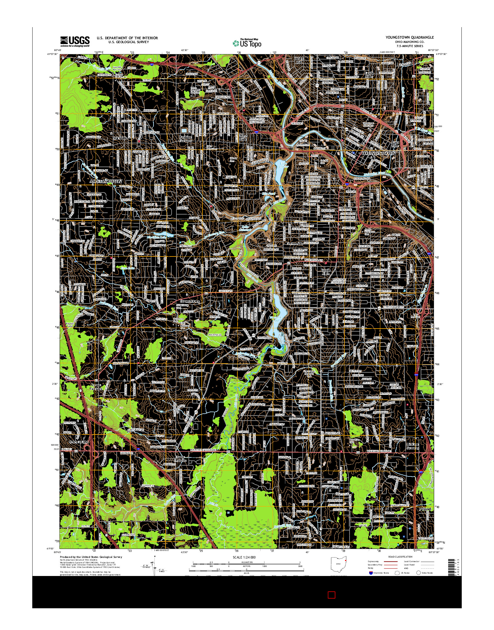 USGS US TOPO 7.5-MINUTE MAP FOR YOUNGSTOWN, OH 2016