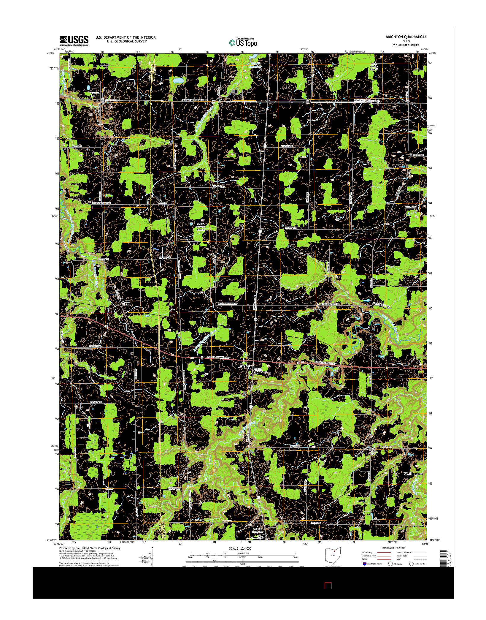 USGS US TOPO 7.5-MINUTE MAP FOR BRIGHTON, OH 2016