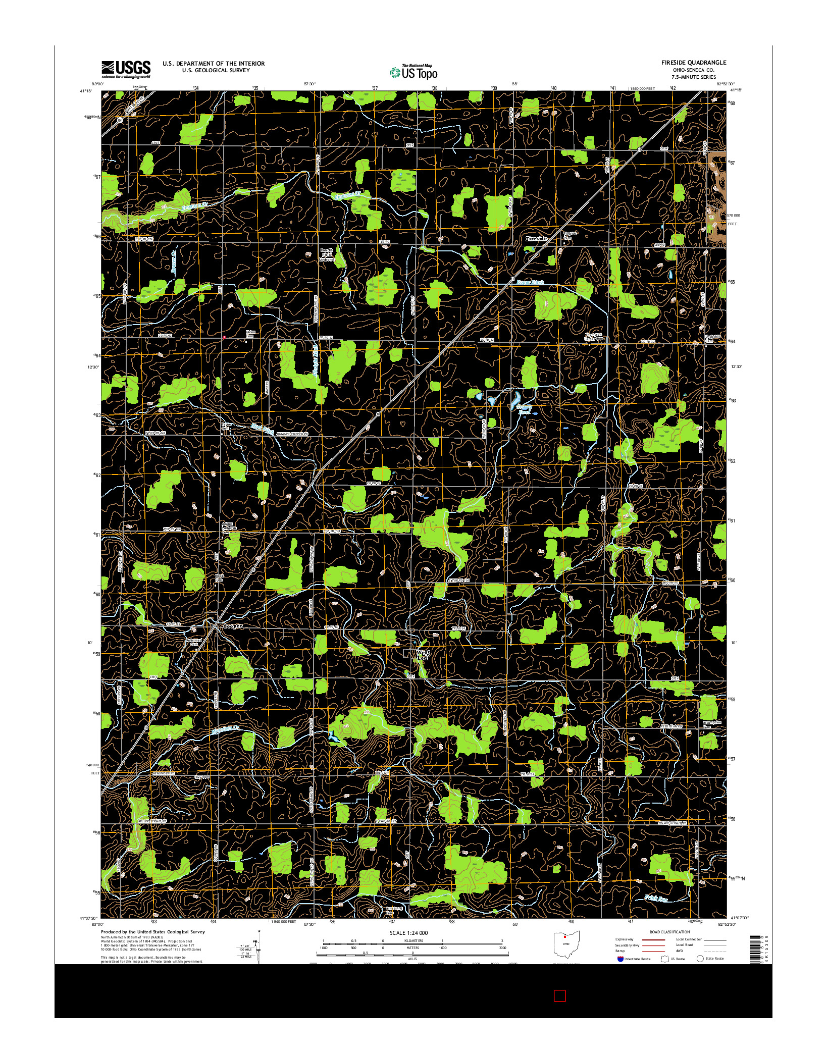 USGS US TOPO 7.5-MINUTE MAP FOR FIRESIDE, OH 2016