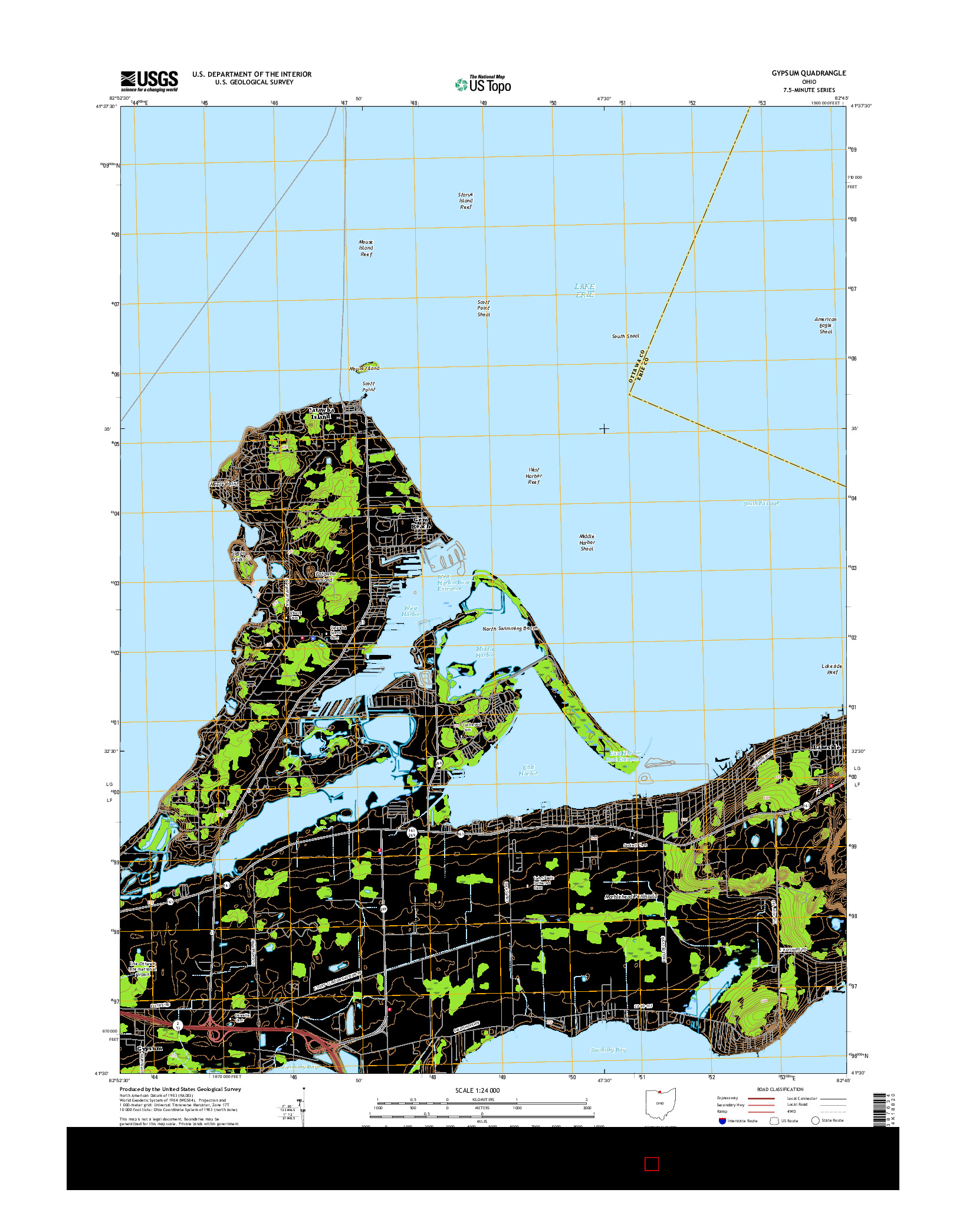 USGS US TOPO 7.5-MINUTE MAP FOR GYPSUM, OH 2016