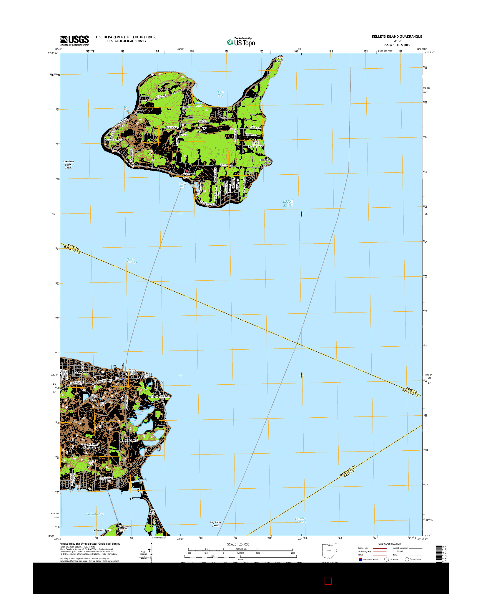 USGS US TOPO 7.5-MINUTE MAP FOR KELLEYS ISLAND, OH 2016