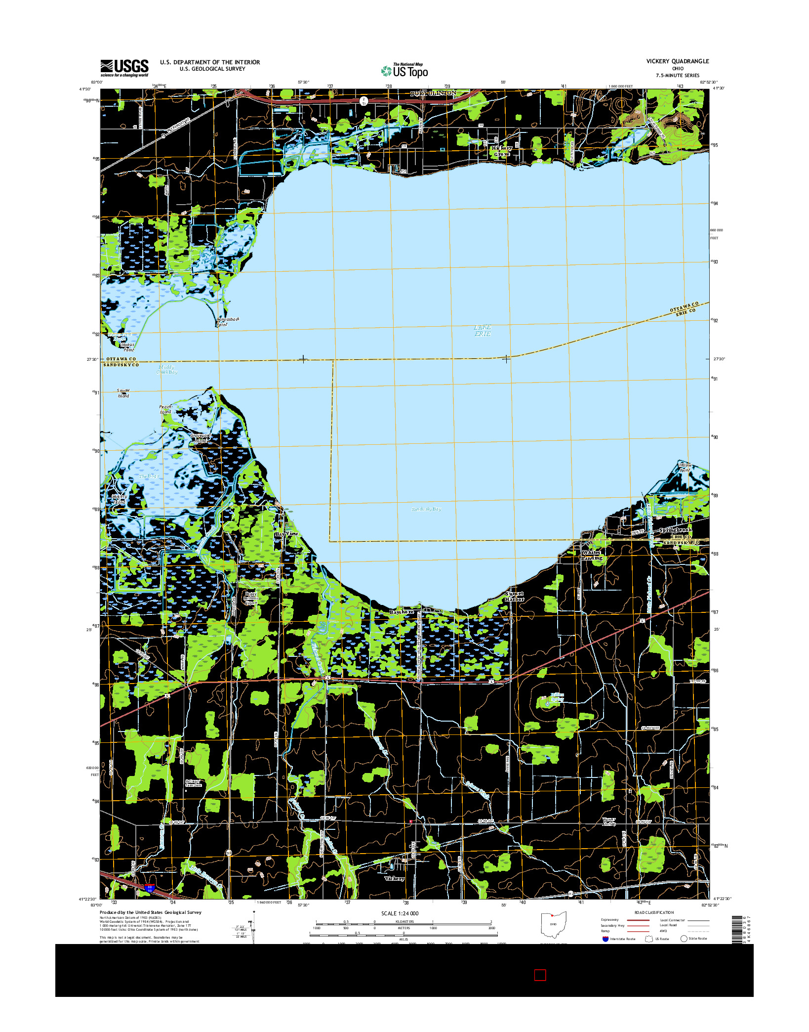 USGS US TOPO 7.5-MINUTE MAP FOR VICKERY, OH 2016