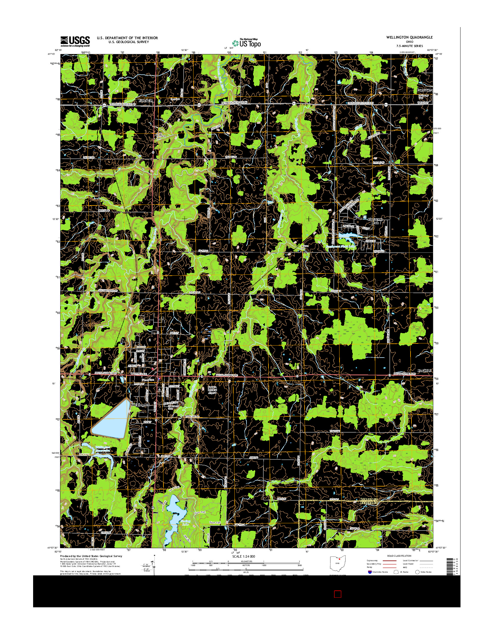 USGS US TOPO 7.5-MINUTE MAP FOR WELLINGTON, OH 2016