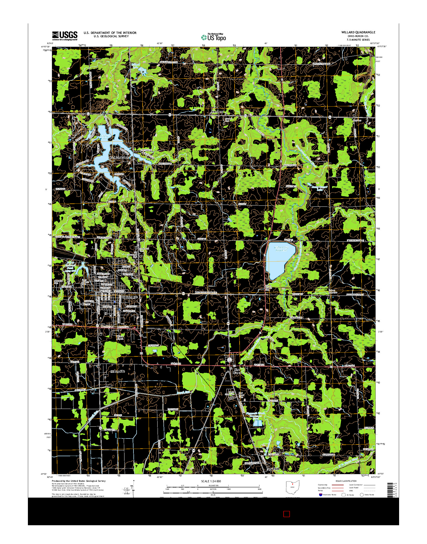 USGS US TOPO 7.5-MINUTE MAP FOR WILLARD, OH 2016