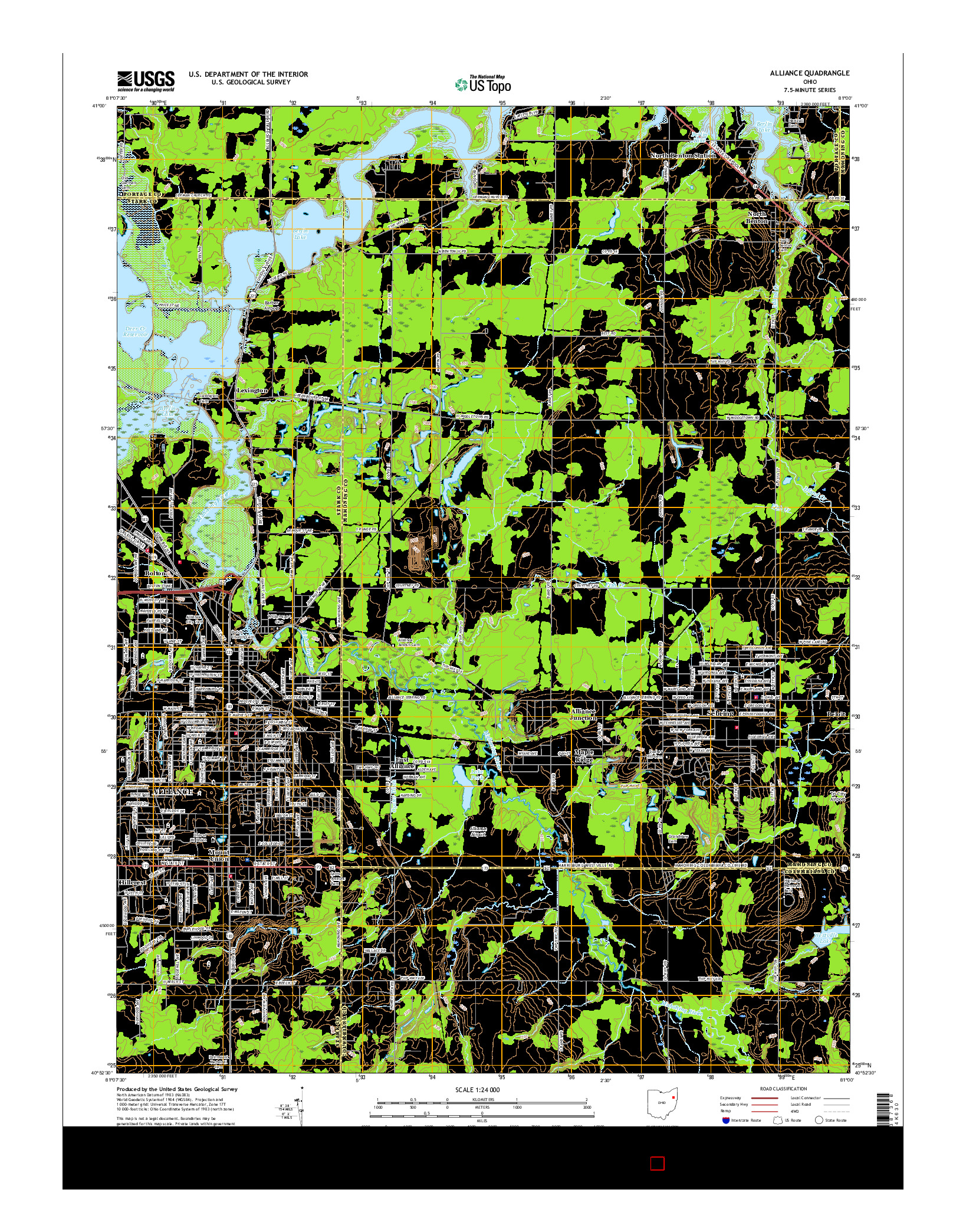 USGS US TOPO 7.5-MINUTE MAP FOR ALLIANCE, OH 2016