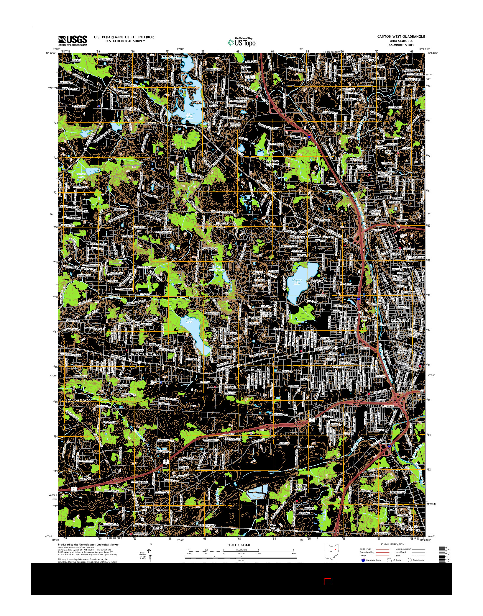 USGS US TOPO 7.5-MINUTE MAP FOR CANTON WEST, OH 2016