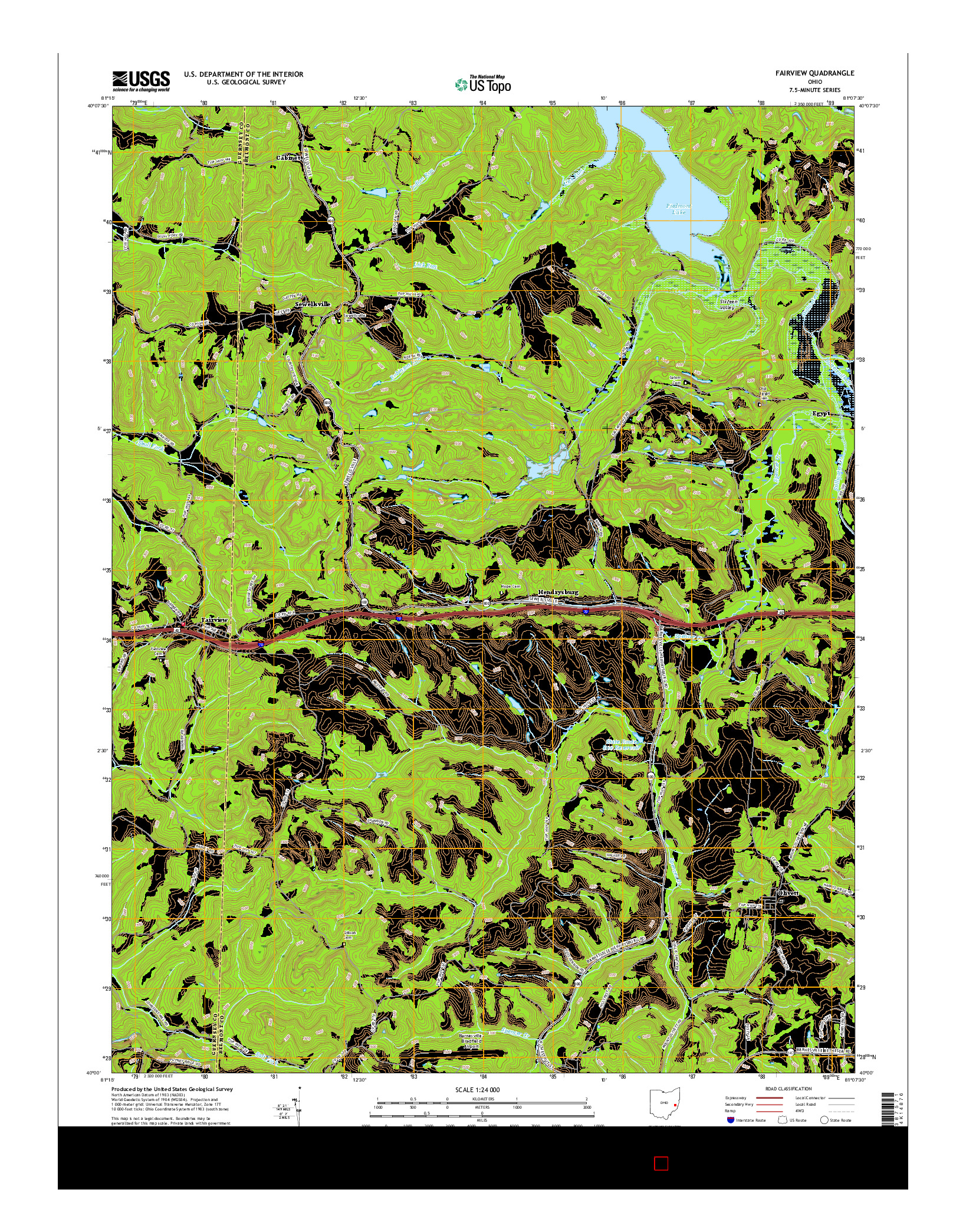USGS US TOPO 7.5-MINUTE MAP FOR FAIRVIEW, OH 2016