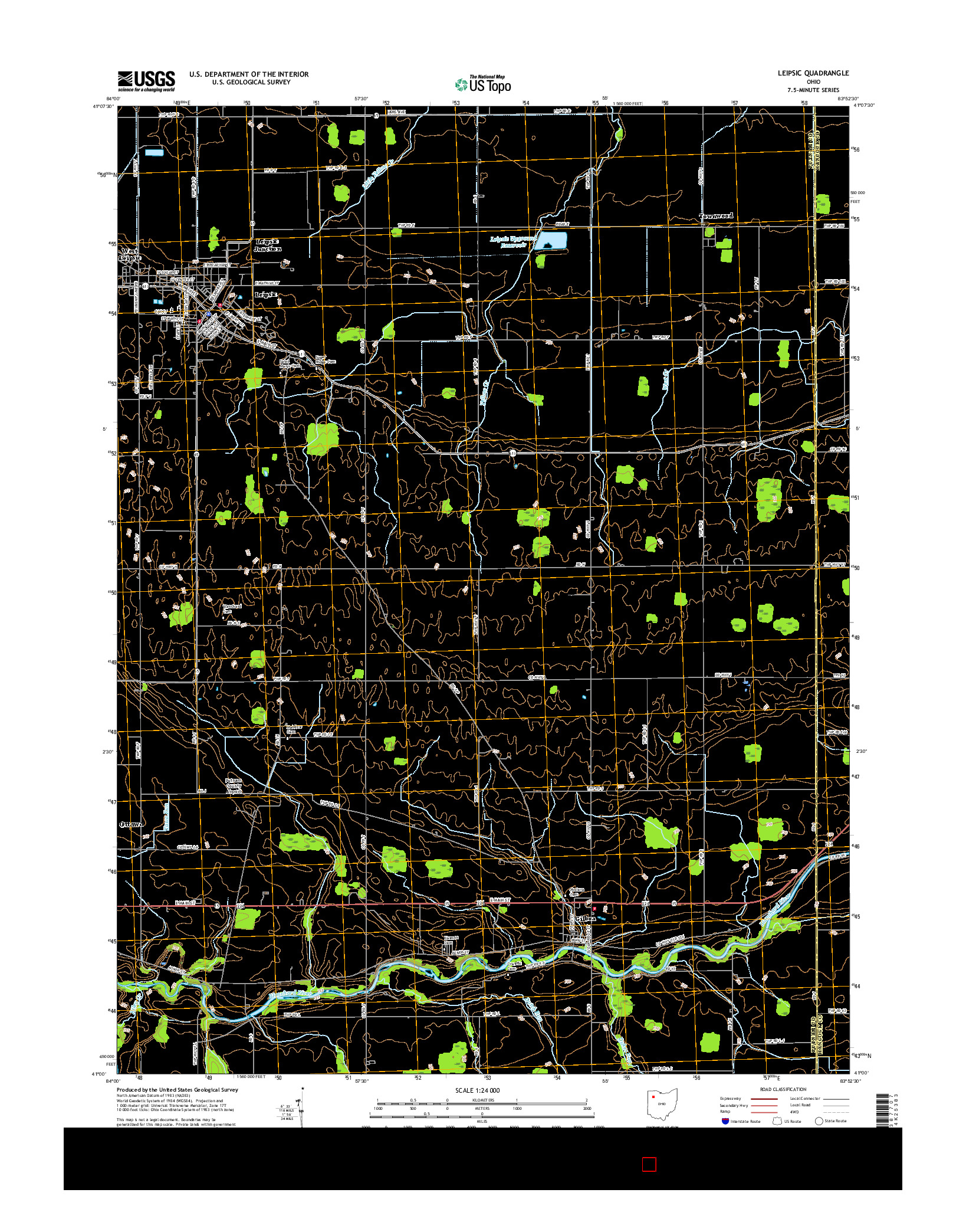 USGS US TOPO 7.5-MINUTE MAP FOR LEIPSIC, OH 2016