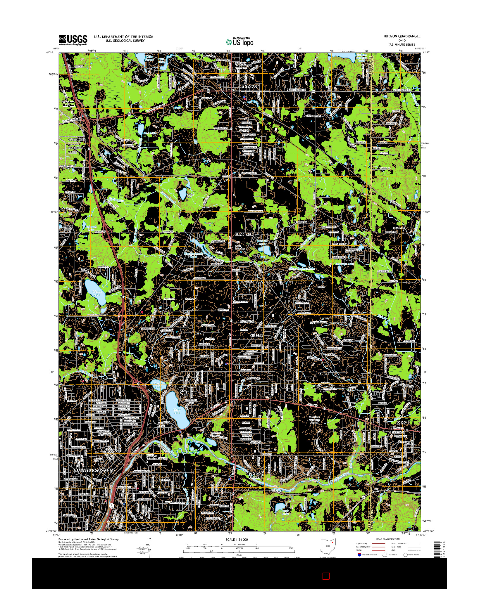 USGS US TOPO 7.5-MINUTE MAP FOR HUDSON, OH 2016