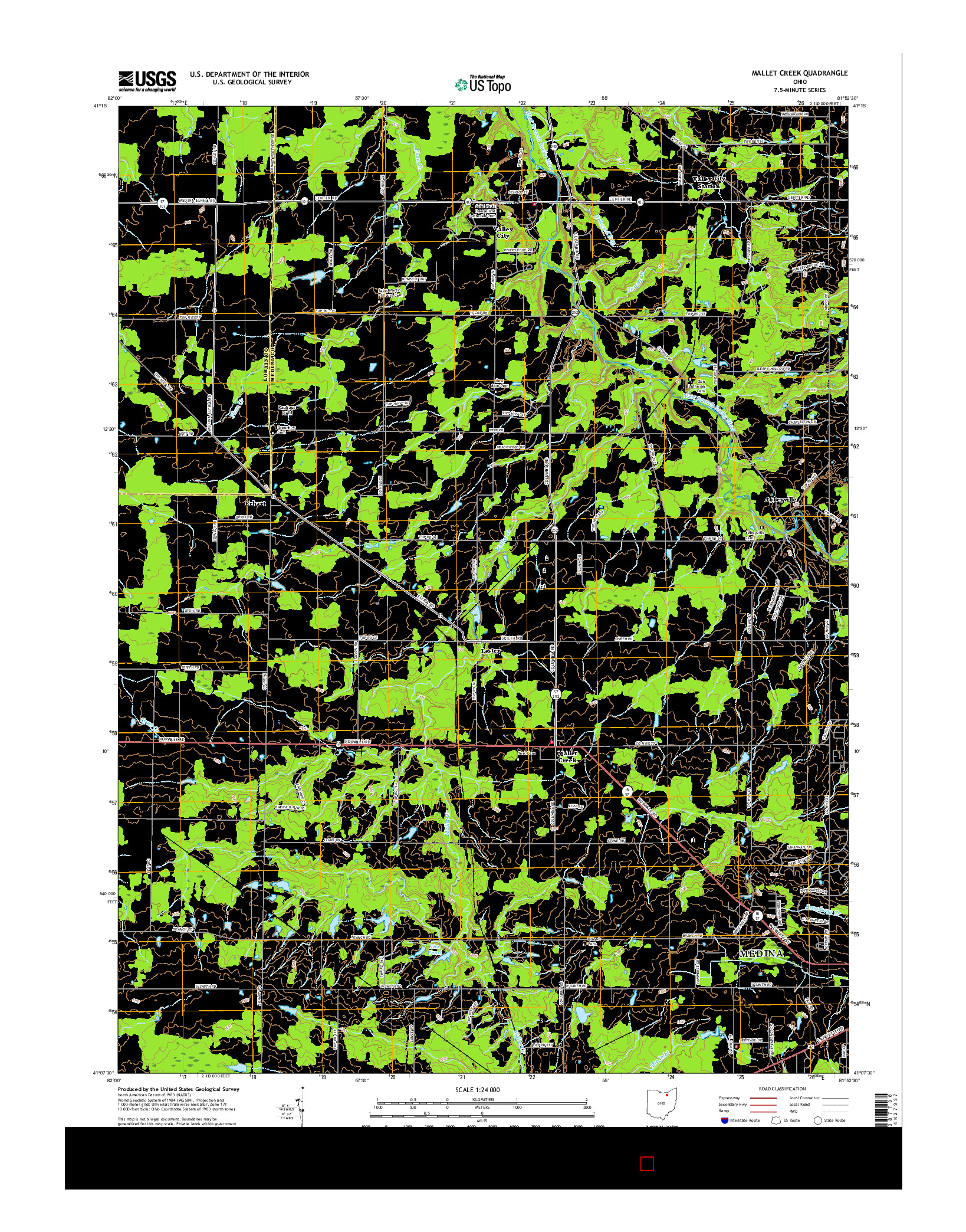 USGS US TOPO 7.5-MINUTE MAP FOR MALLET CREEK, OH 2016