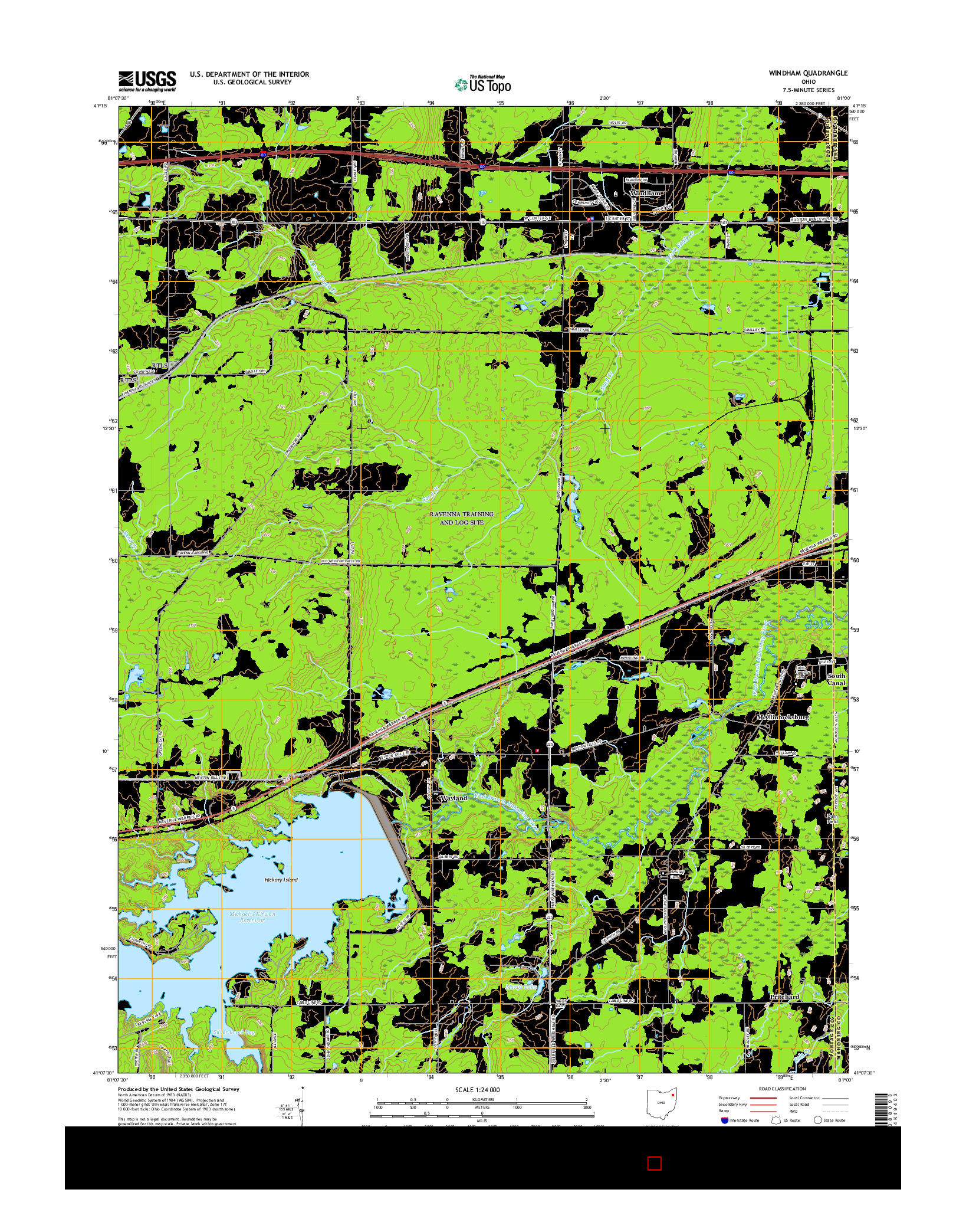 USGS US TOPO 7.5-MINUTE MAP FOR WINDHAM, OH 2016