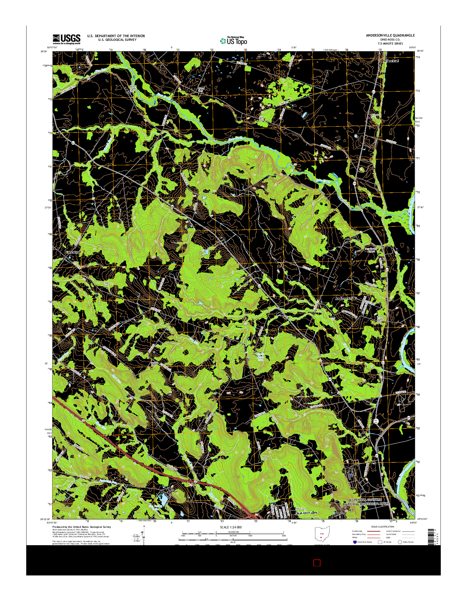 USGS US TOPO 7.5-MINUTE MAP FOR ANDERSONVILLE, OH 2016