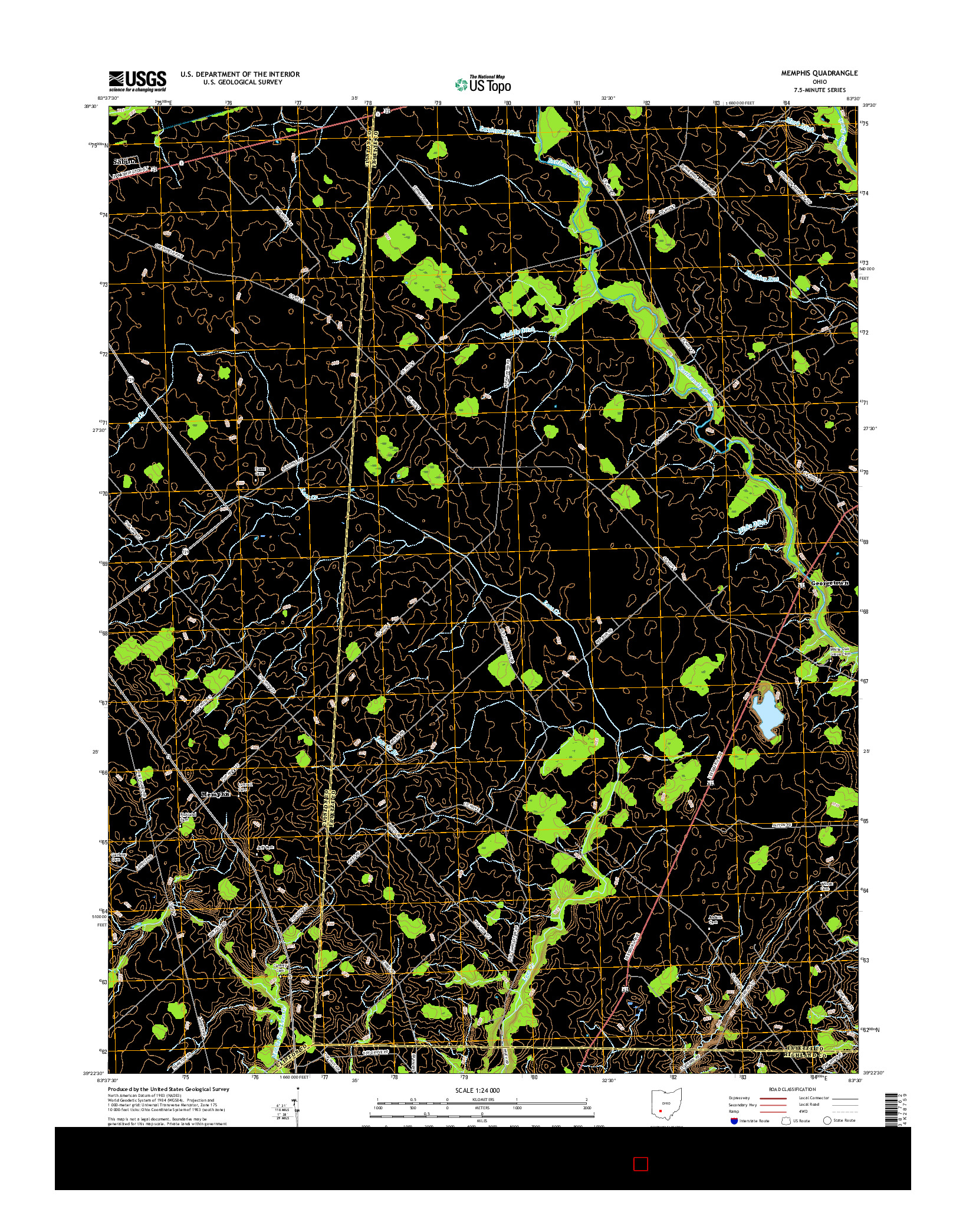 USGS US TOPO 7.5-MINUTE MAP FOR MEMPHIS, OH 2016