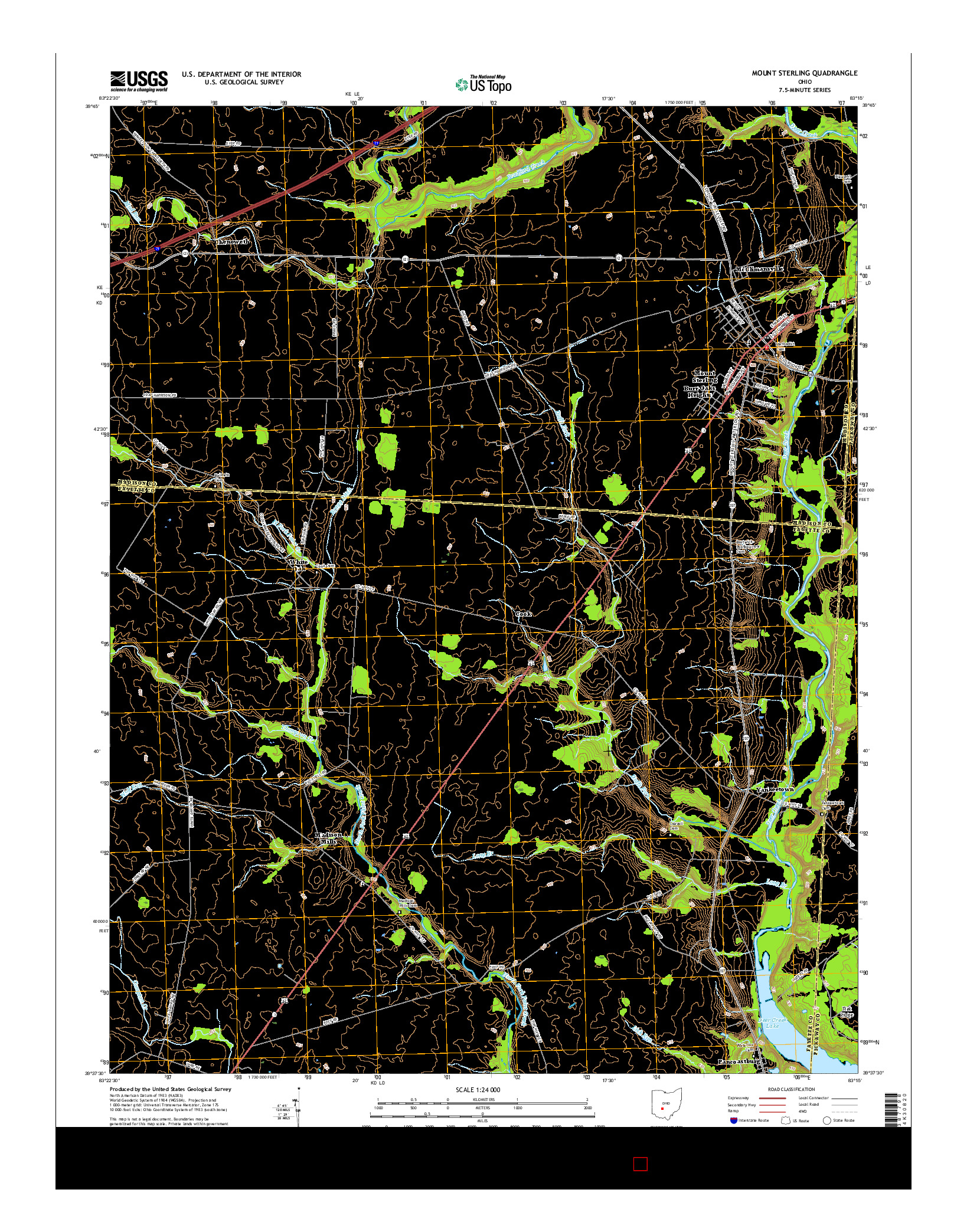 USGS US TOPO 7.5-MINUTE MAP FOR MOUNT STERLING, OH 2016