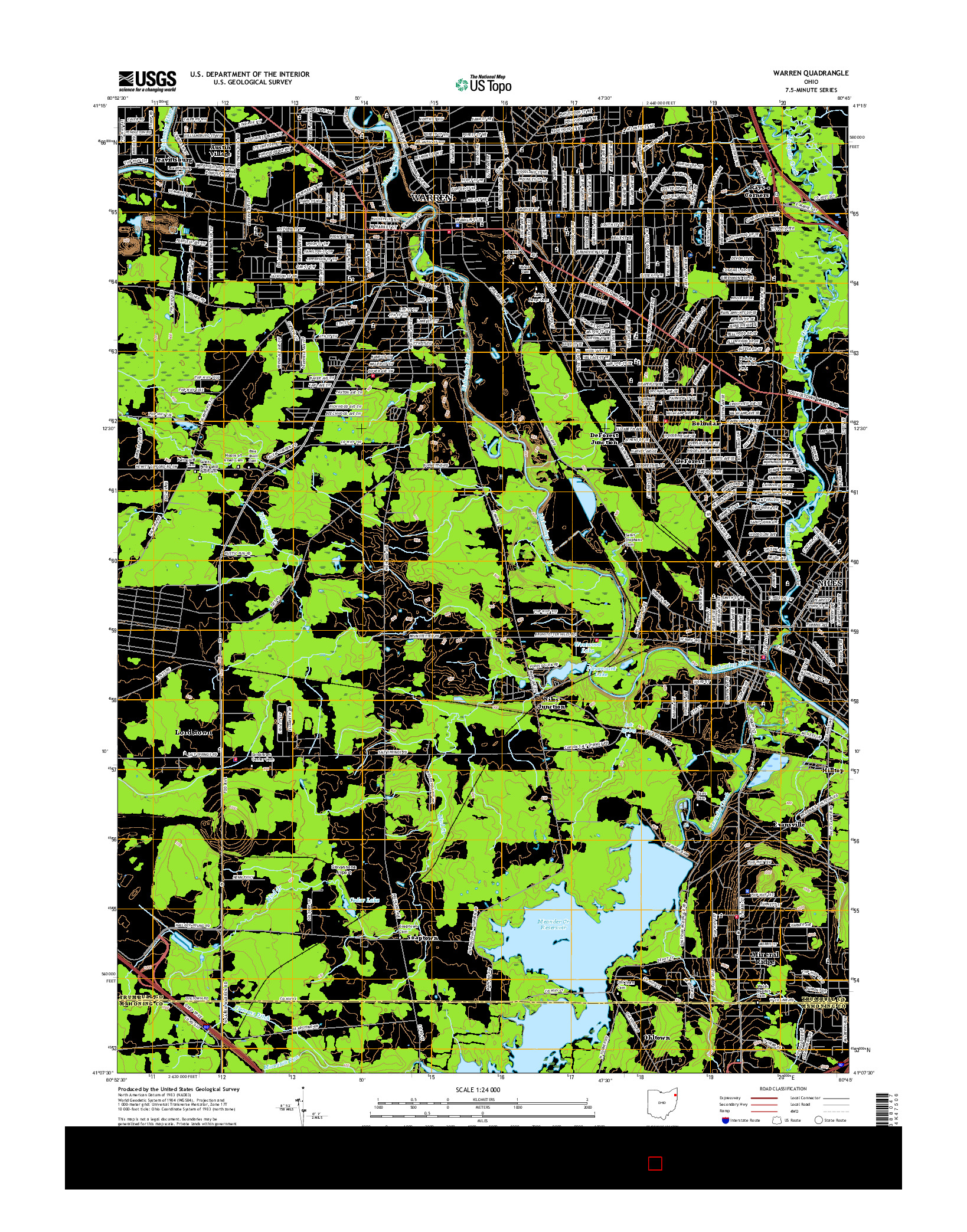 USGS US TOPO 7.5-MINUTE MAP FOR WARREN, OH 2016