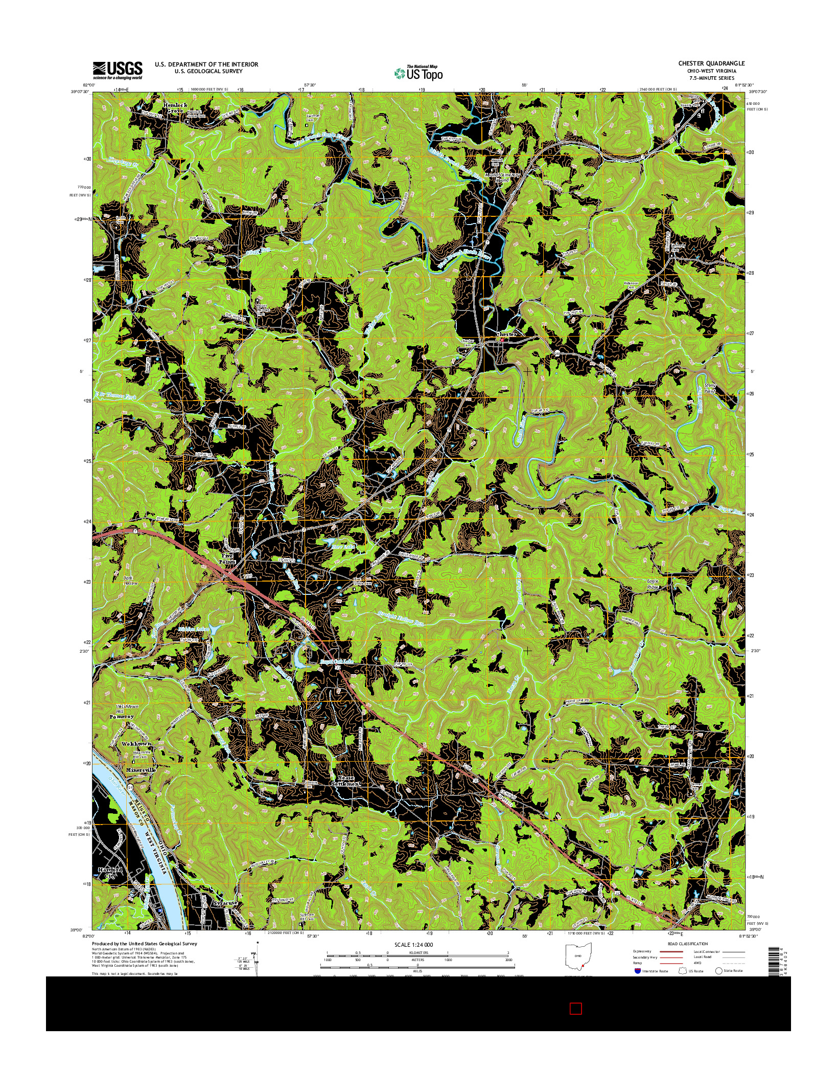 USGS US TOPO 7.5-MINUTE MAP FOR CHESTER, OH-WV 2016
