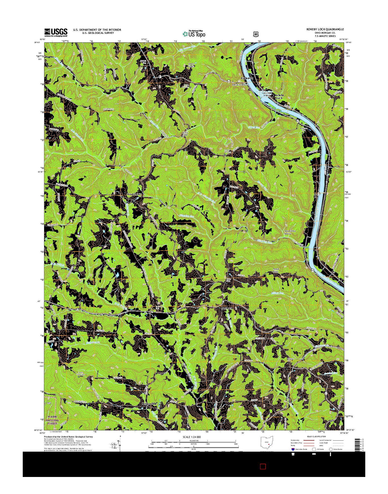 USGS US TOPO 7.5-MINUTE MAP FOR ROKEBY LOCK, OH 2016