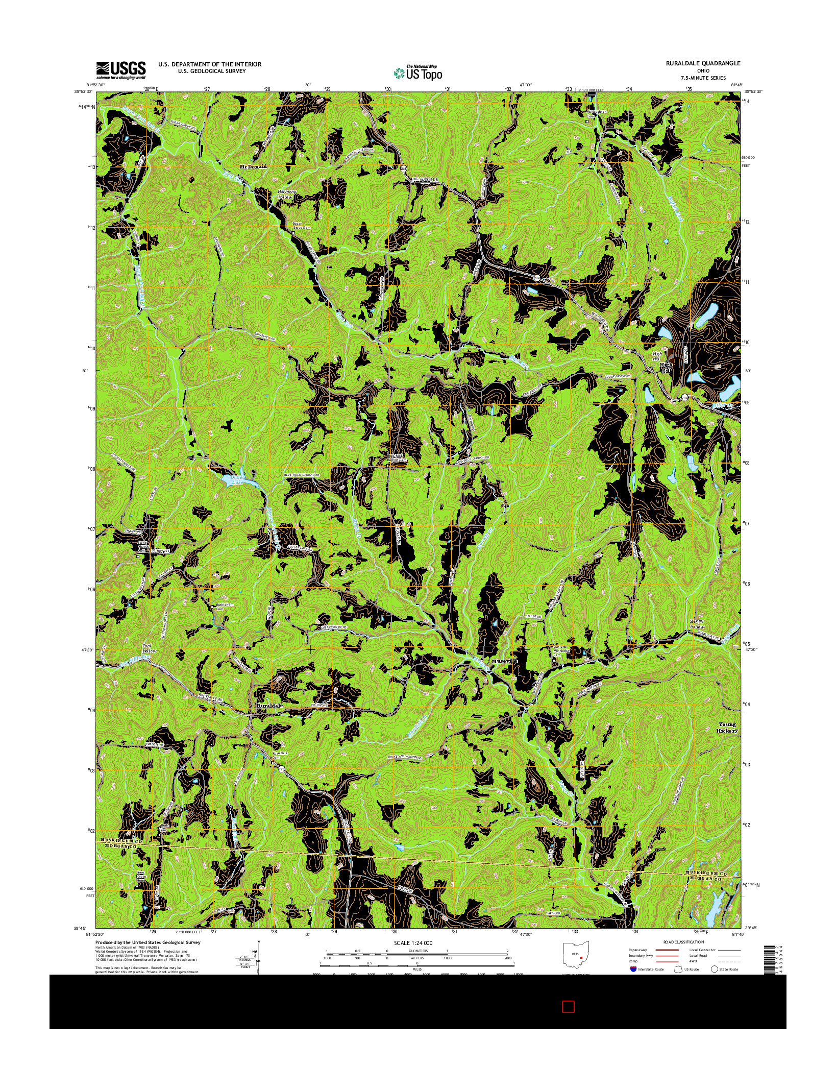 USGS US TOPO 7.5-MINUTE MAP FOR RURALDALE, OH 2016