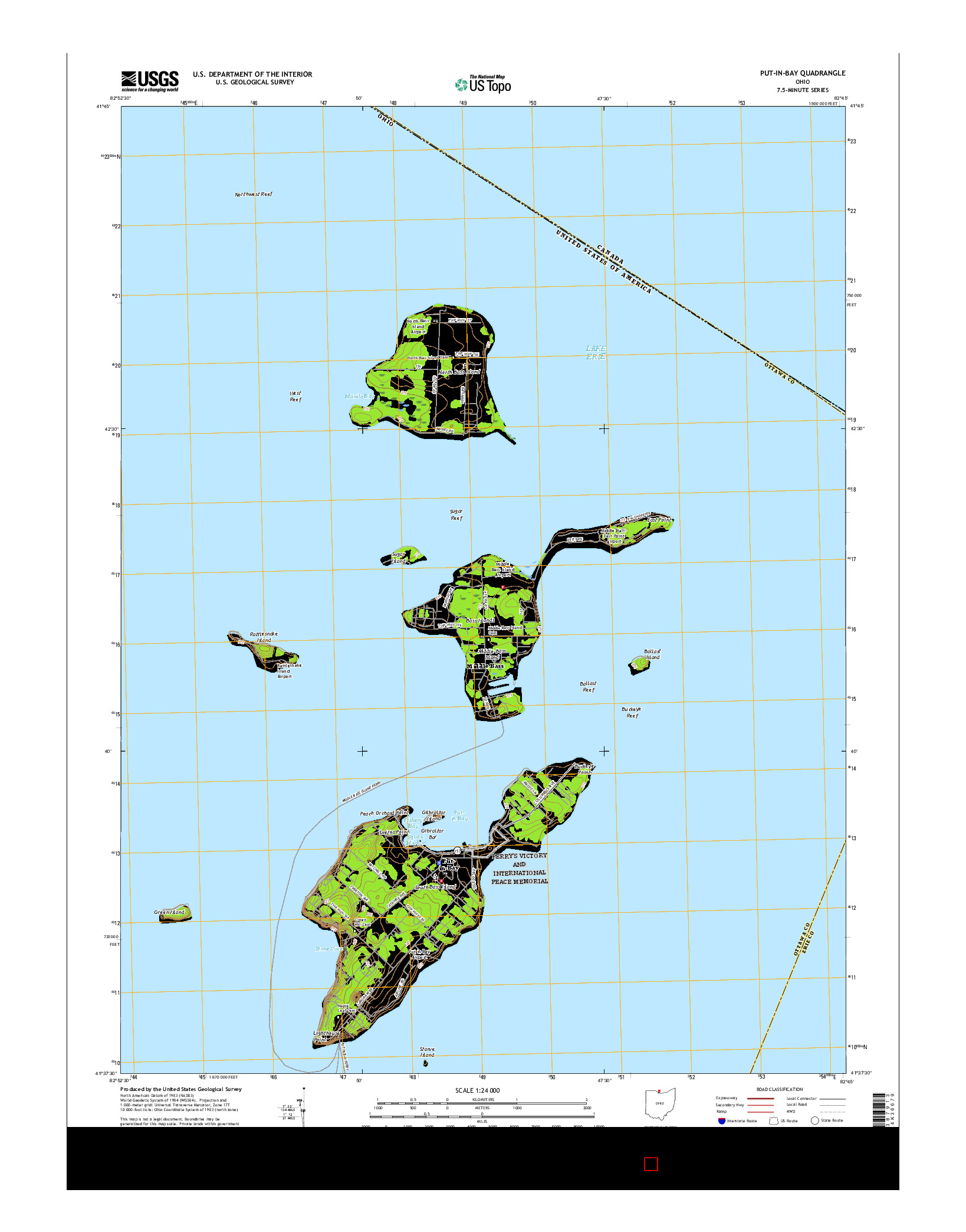 USGS US TOPO 7.5-MINUTE MAP FOR PUT-IN-BAY, OH 2016