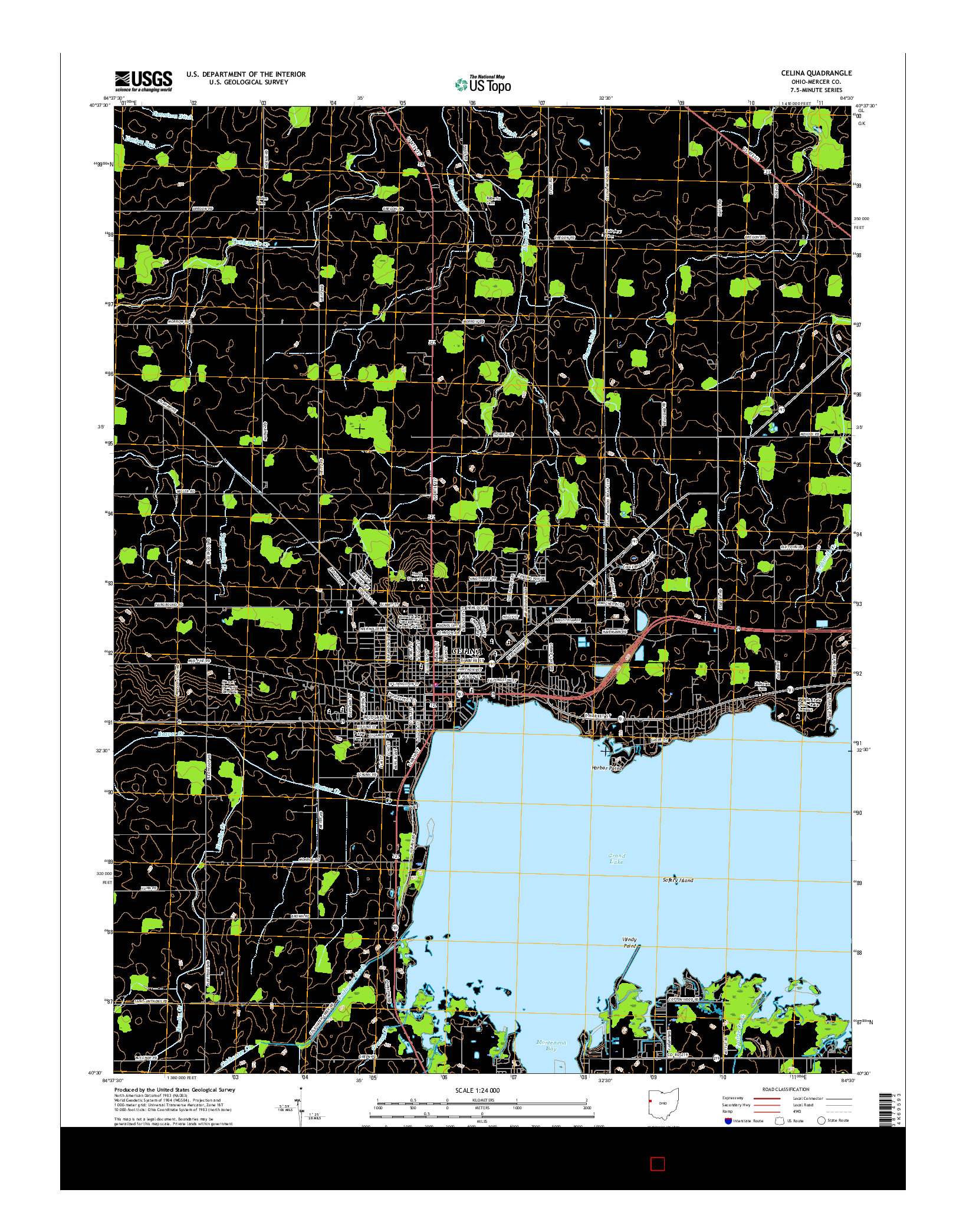 USGS US TOPO 7.5-MINUTE MAP FOR CELINA, OH 2016