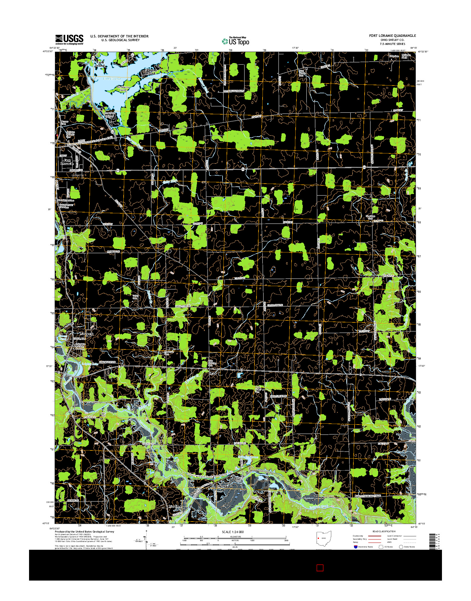 USGS US TOPO 7.5-MINUTE MAP FOR FORT LORAMIE, OH 2016