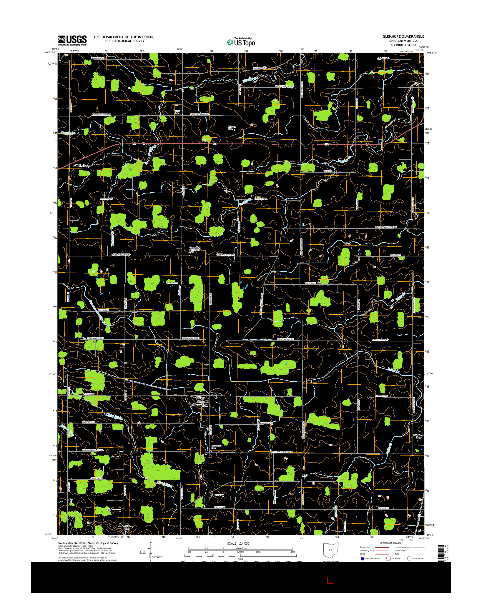 USGS US TOPO 7.5-MINUTE MAP FOR GLENMORE, OH 2016