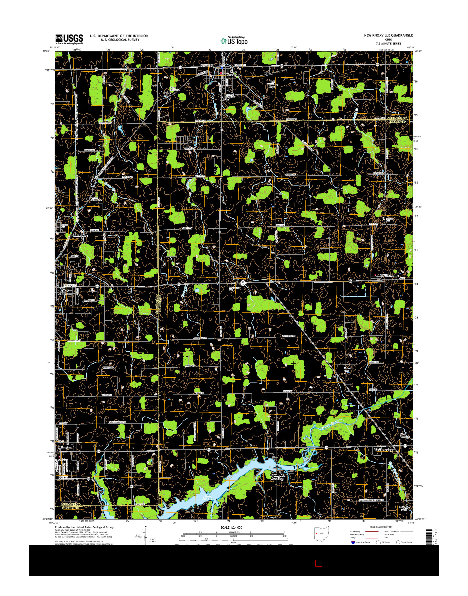 USGS US TOPO 7.5-MINUTE MAP FOR NEW KNOXVILLE, OH 2016