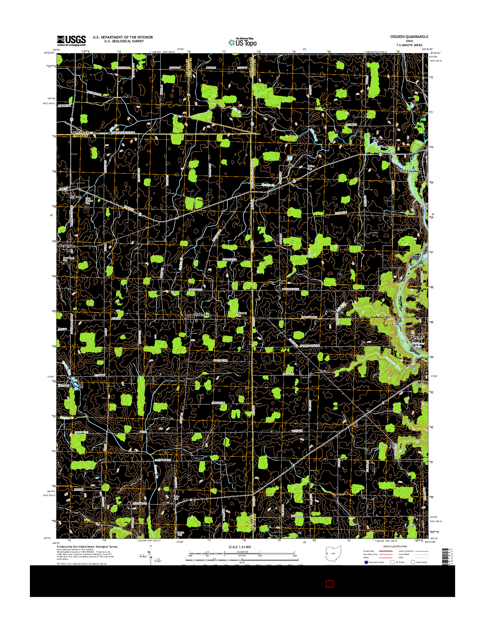 USGS US TOPO 7.5-MINUTE MAP FOR OSGOOD, OH 2016