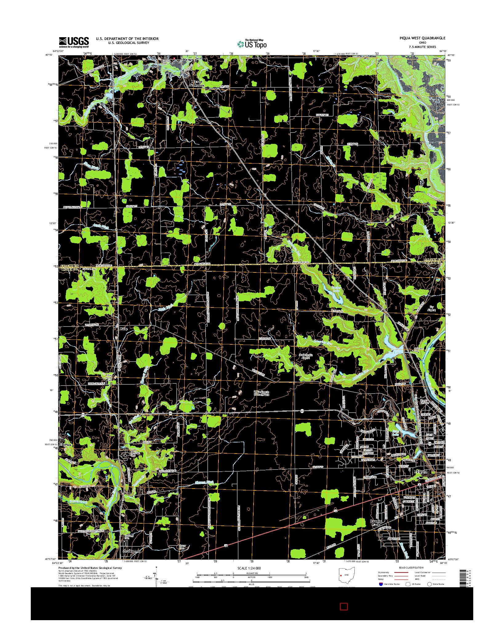 USGS US TOPO 7.5-MINUTE MAP FOR PIQUA WEST, OH 2016