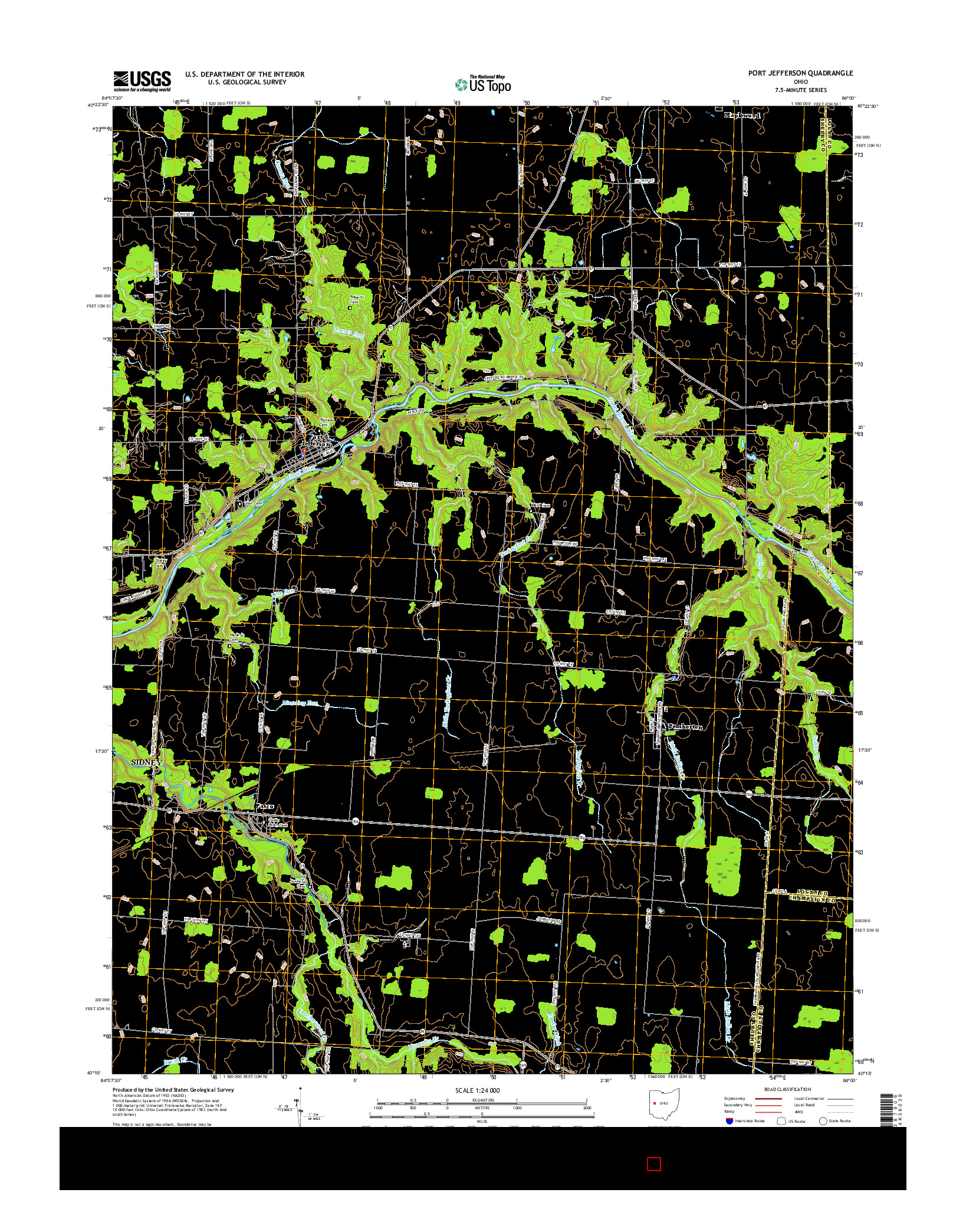 USGS US TOPO 7.5-MINUTE MAP FOR PORT JEFFERSON, OH 2016