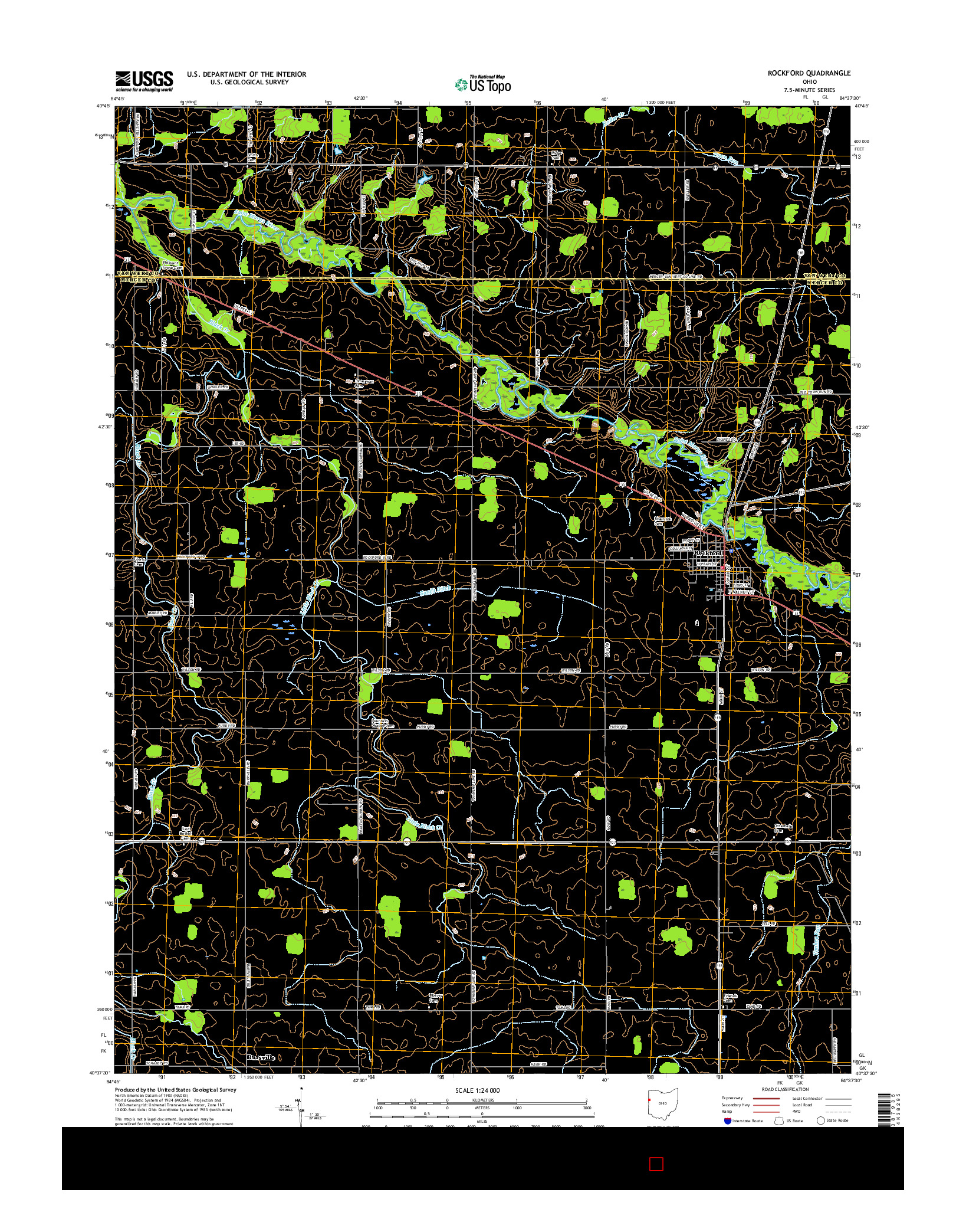 USGS US TOPO 7.5-MINUTE MAP FOR ROCKFORD, OH 2016