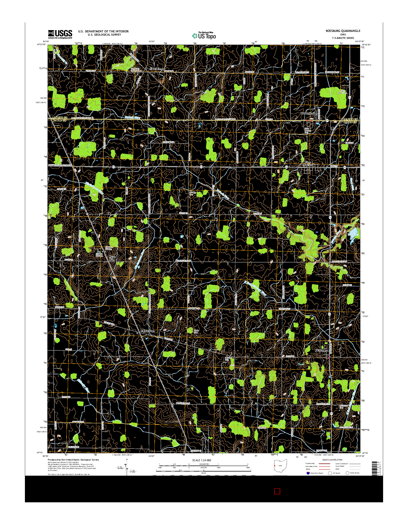 USGS US TOPO 7.5-MINUTE MAP FOR ROSSBURG, OH 2016