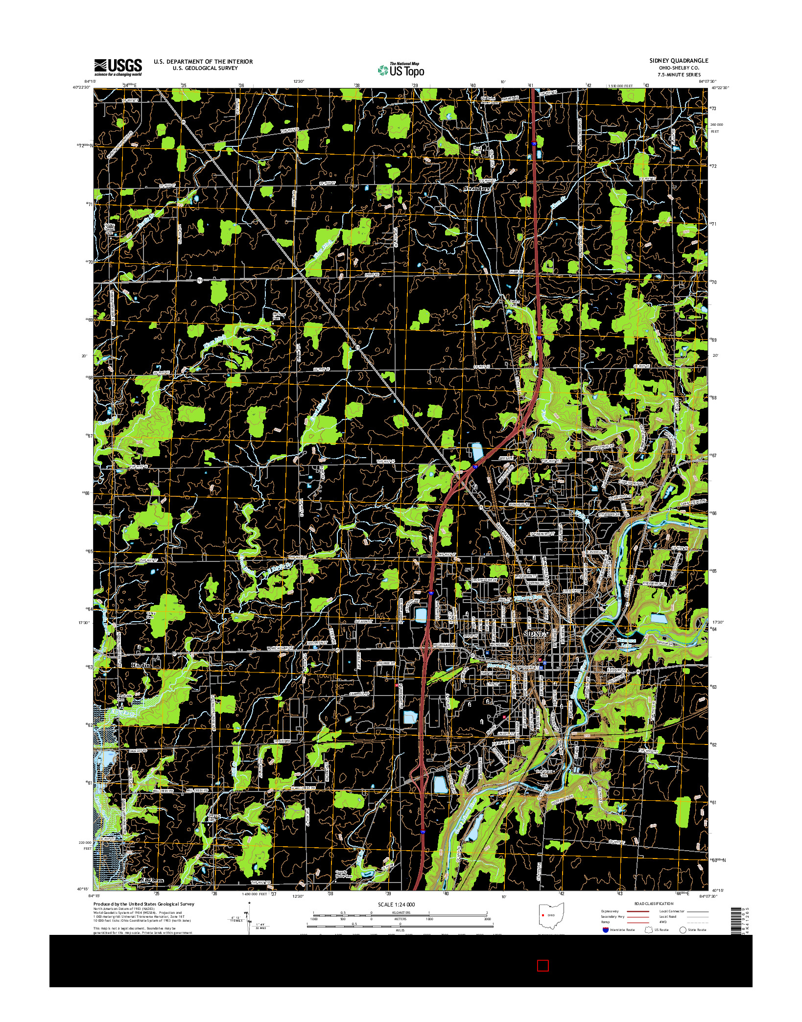 USGS US TOPO 7.5-MINUTE MAP FOR SIDNEY, OH 2016