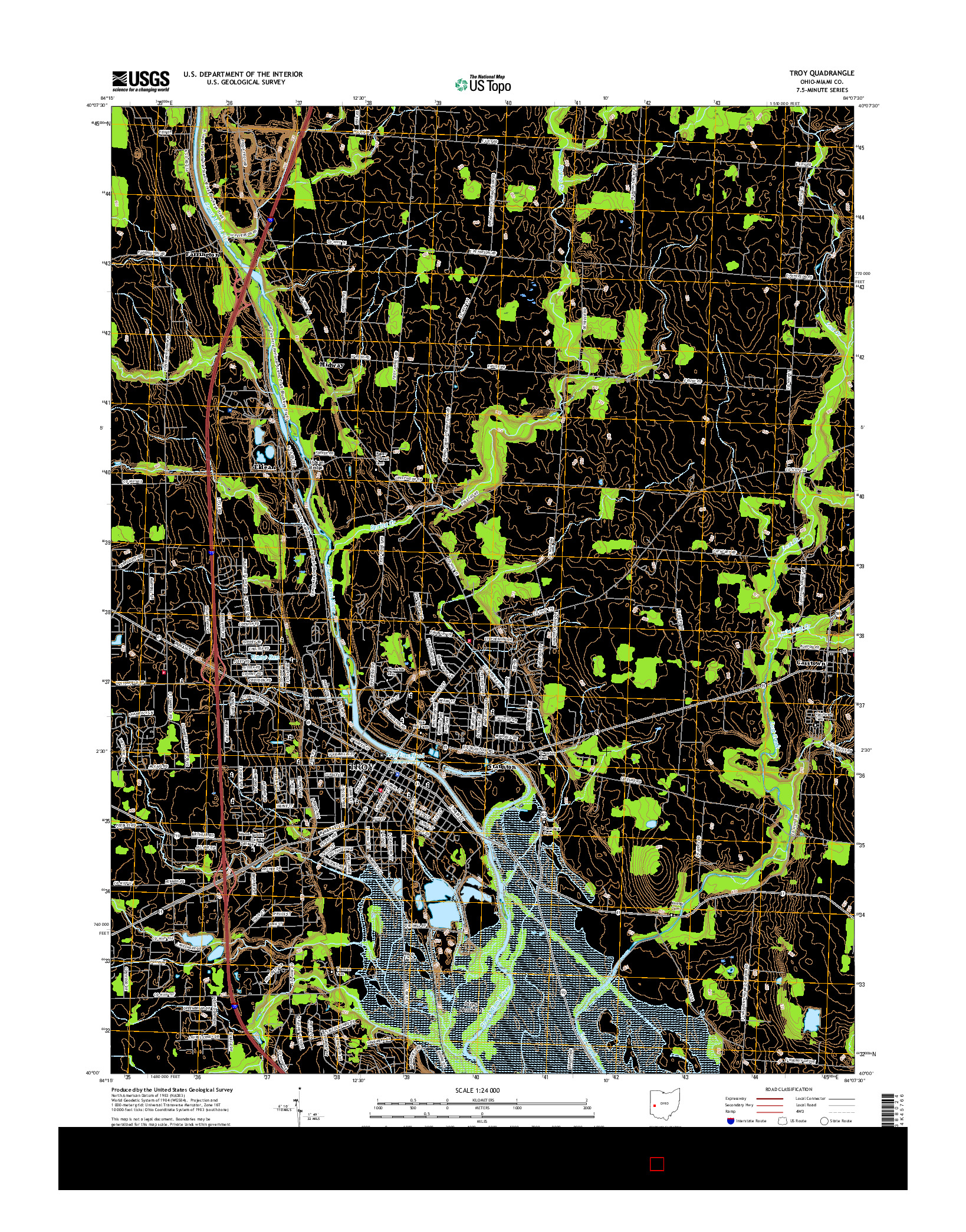 USGS US TOPO 7.5-MINUTE MAP FOR TROY, OH 2016