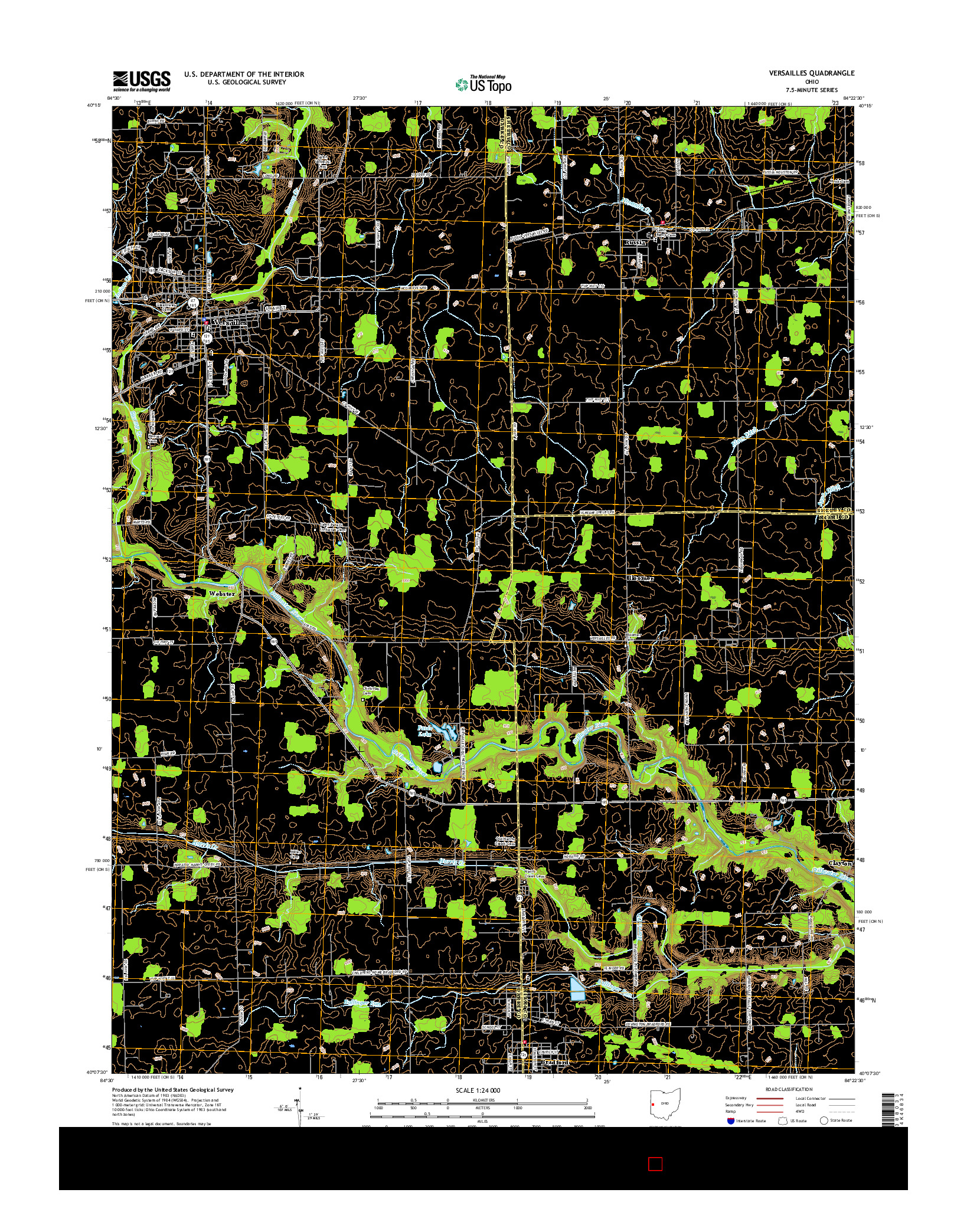 USGS US TOPO 7.5-MINUTE MAP FOR VERSAILLES, OH 2016