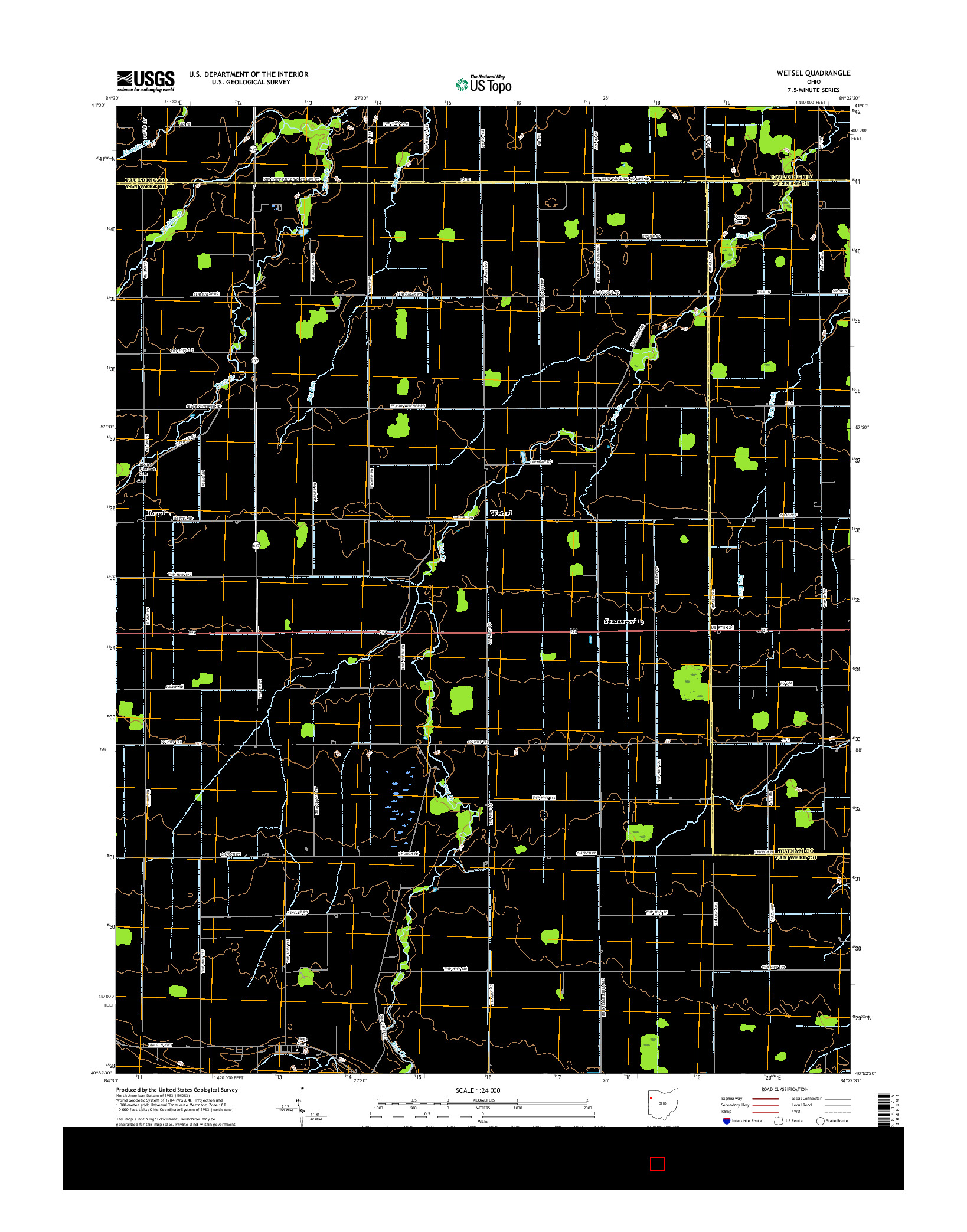 USGS US TOPO 7.5-MINUTE MAP FOR WETSEL, OH 2016