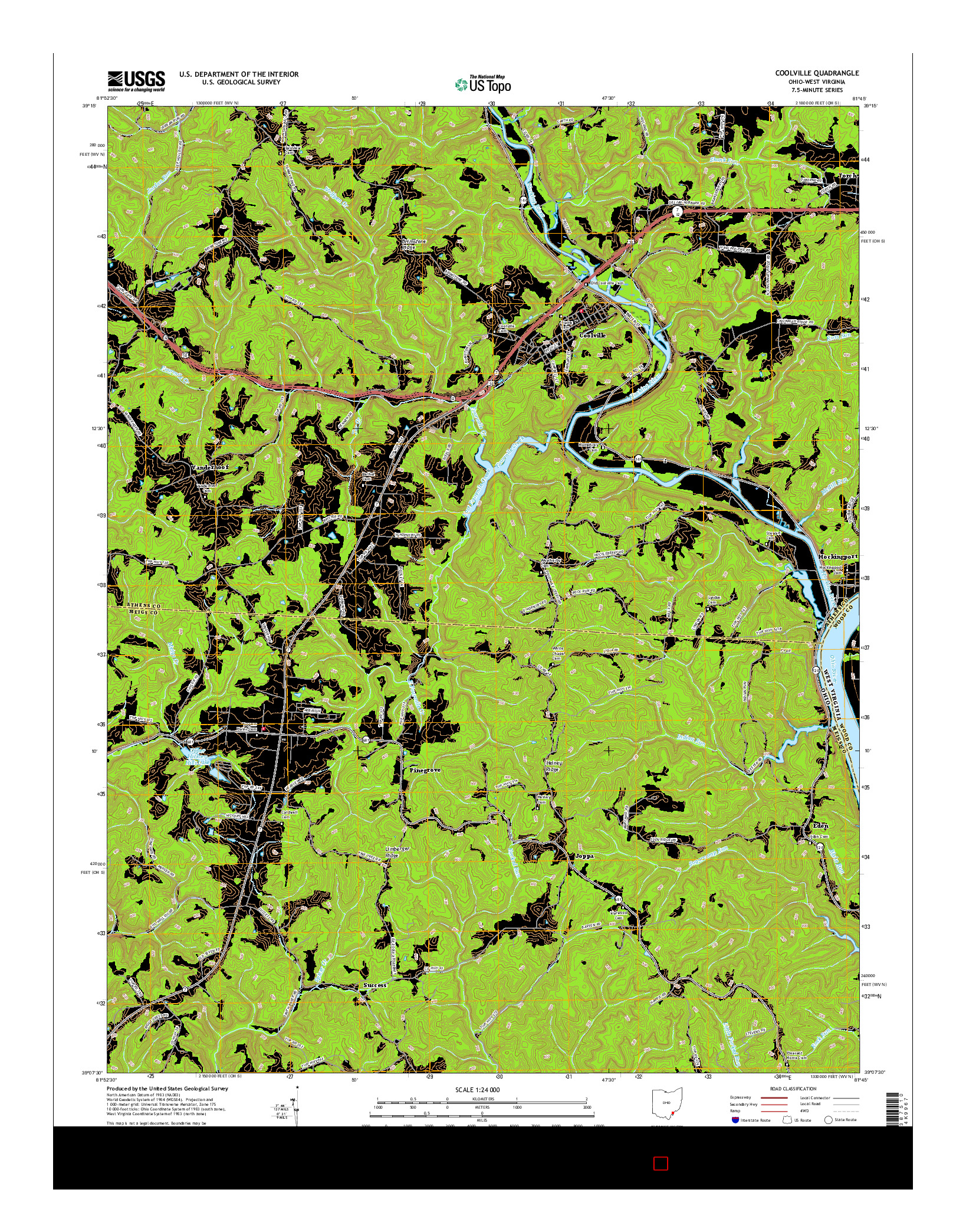USGS US TOPO 7.5-MINUTE MAP FOR COOLVILLE, OH-WV 2016