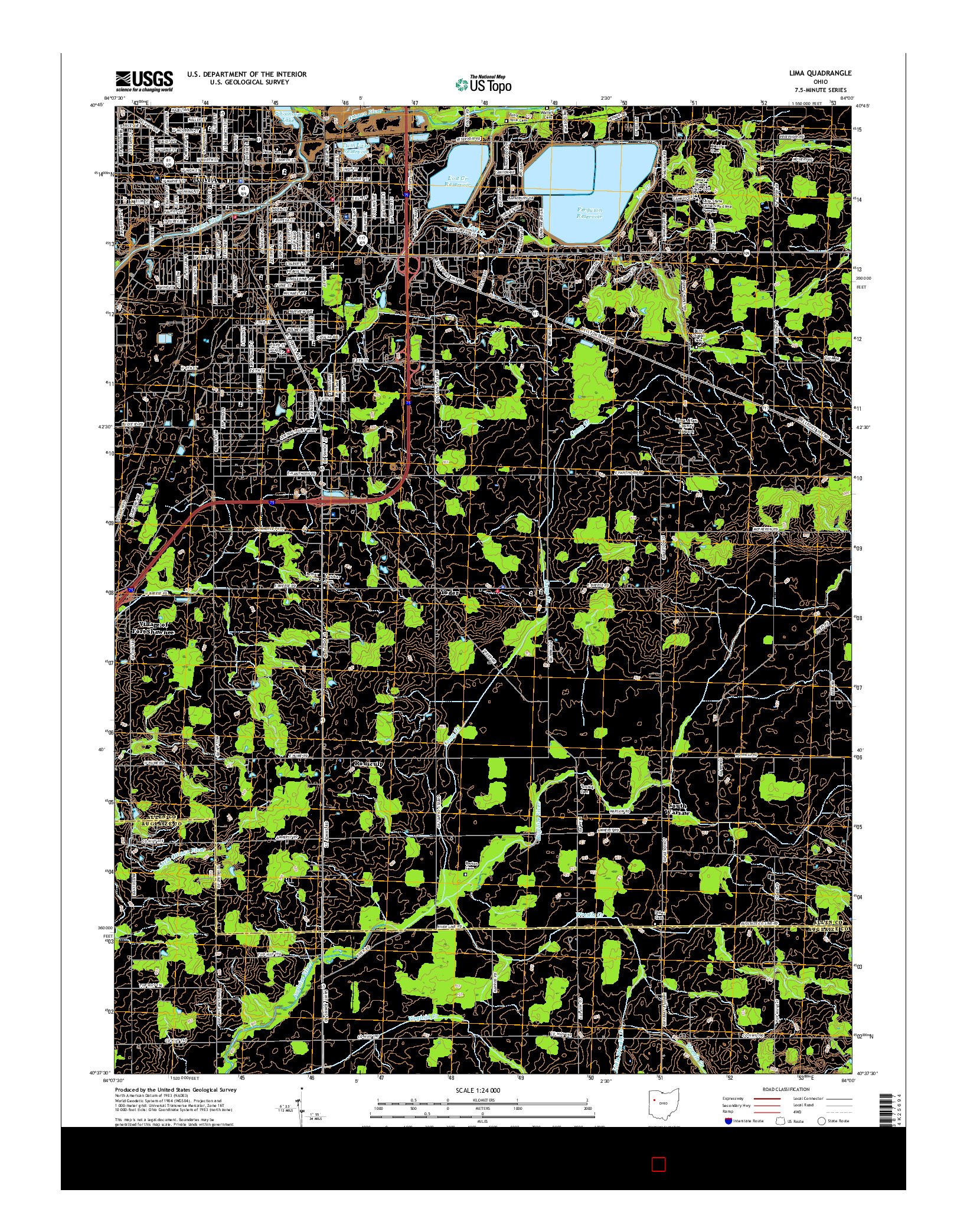 USGS US TOPO 7.5-MINUTE MAP FOR LIMA, OH 2016